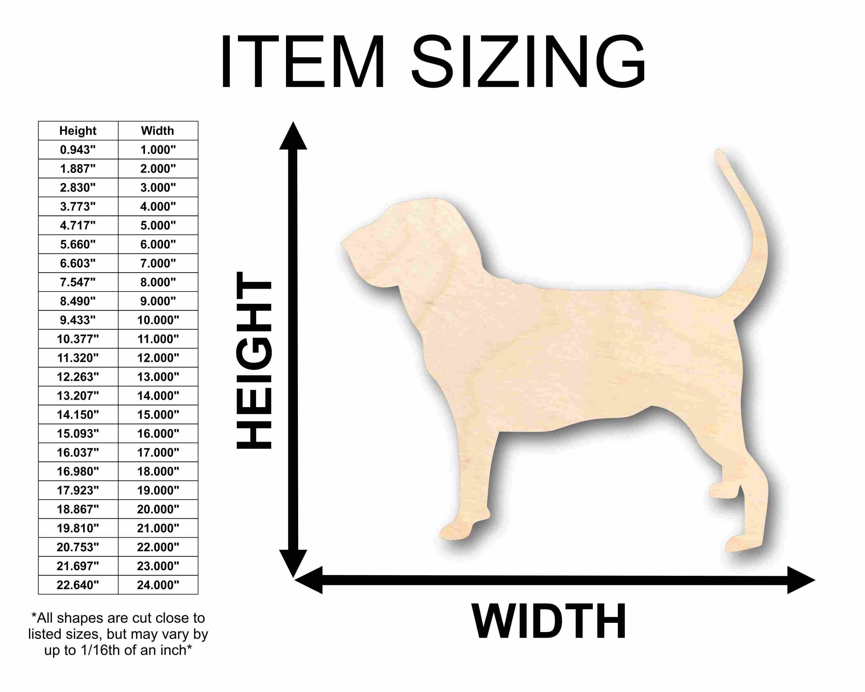 Unfinished Wood Bloodhound Dog Silhouette - Craft- up to 46" DIY - Image 2