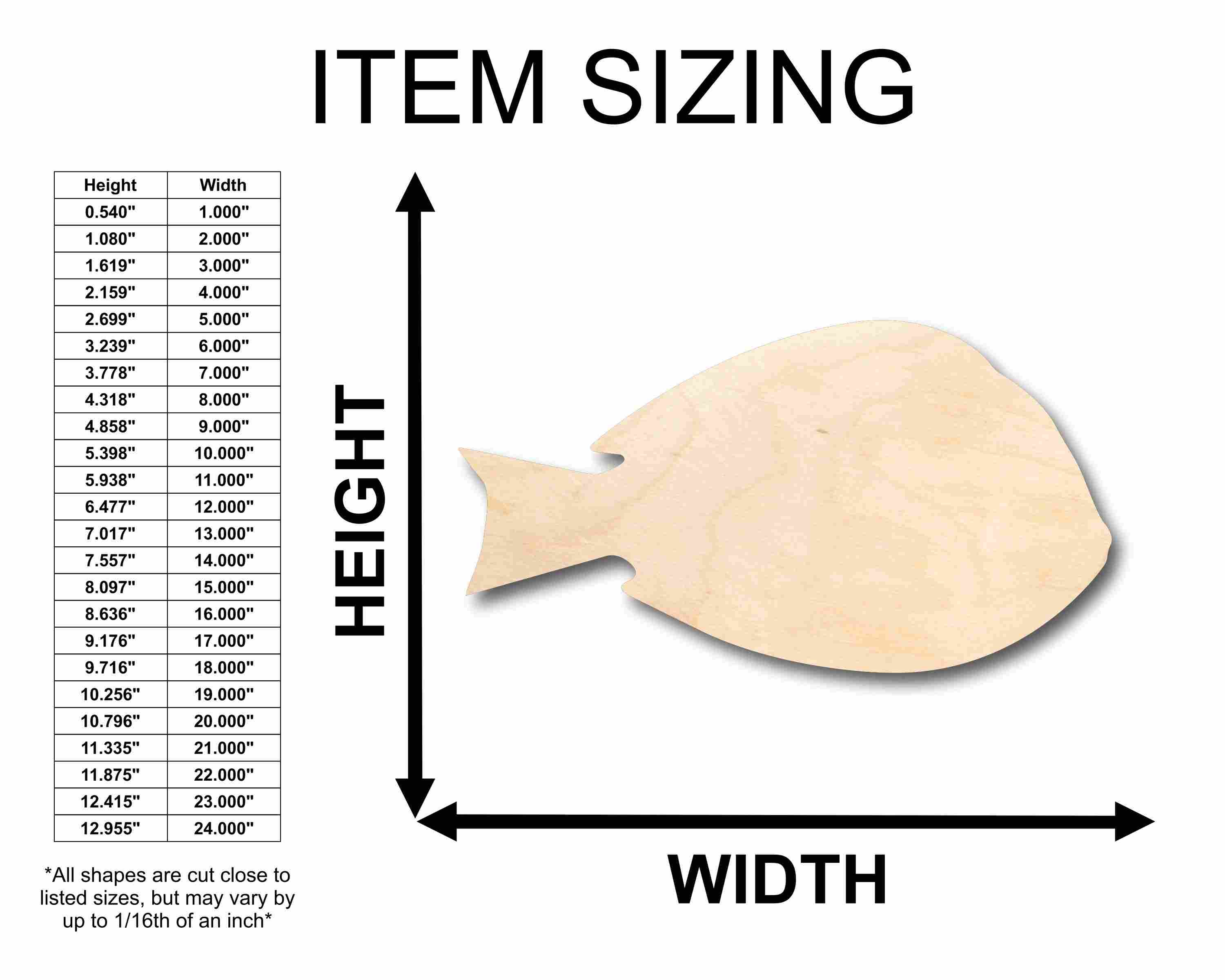 Unfinished Wood Blue Tang Fish Silhouette - Craft- up to 46" DIY - Image 2