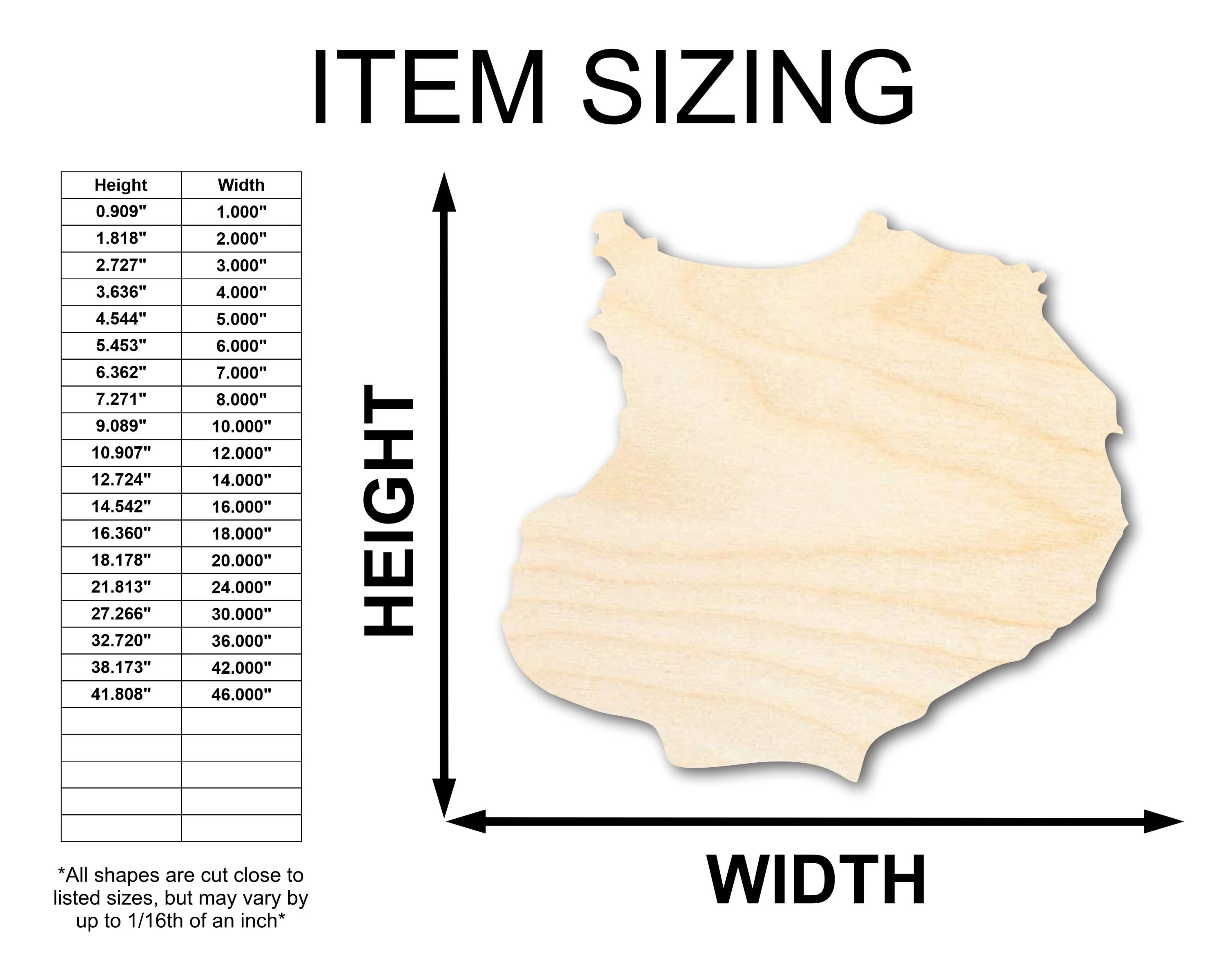 Unfinished Wood Boa Vista Island Shape - Cabo Verde Craft - up to 46" DIY - Image 2