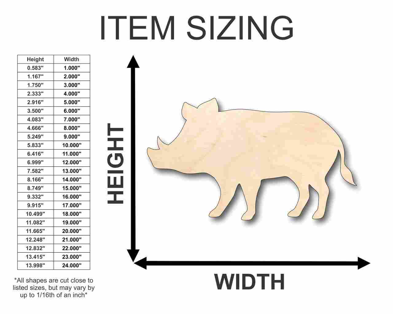 Unfinished Wood Boar Pig Shape - Animal - Craft - up to 46" DIY - Image 2