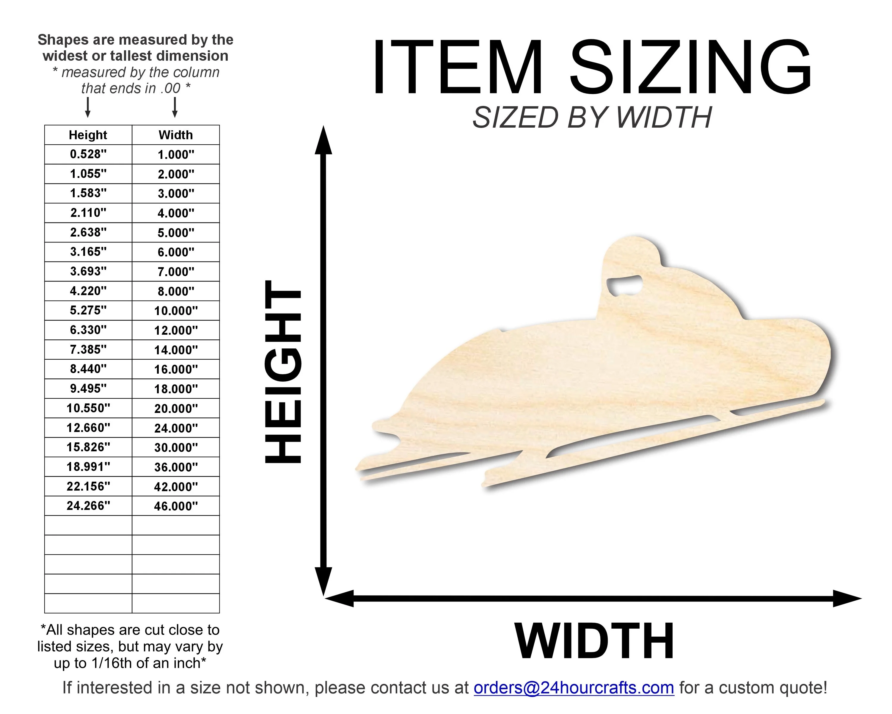Unfinished Wood Bobsled Shape | DIY Craft Cutout | up to 46" DIY - Image 2