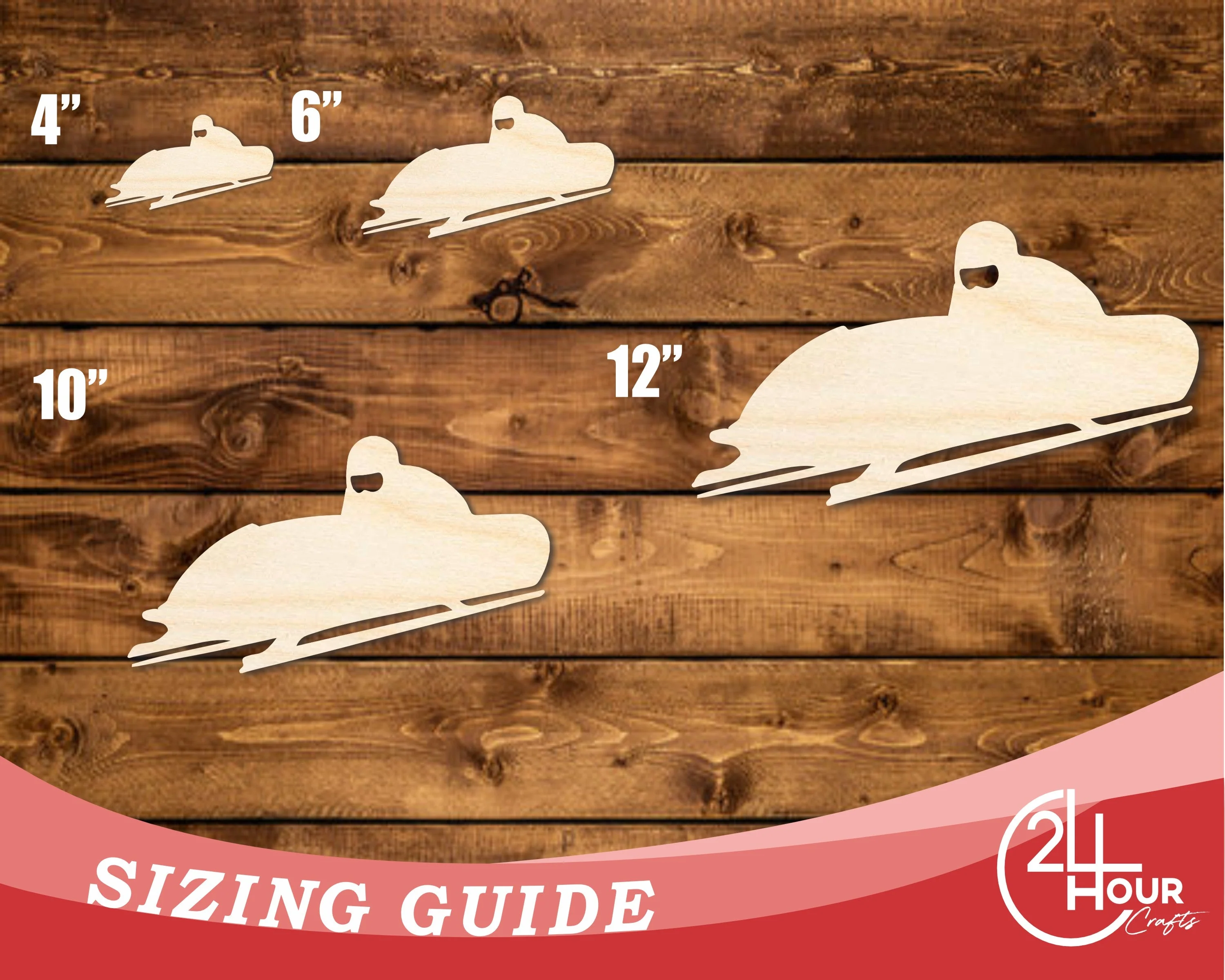 Unfinished Wood Bobsled Shape | DIY Craft Cutout | up to 46" DIY - Image 3