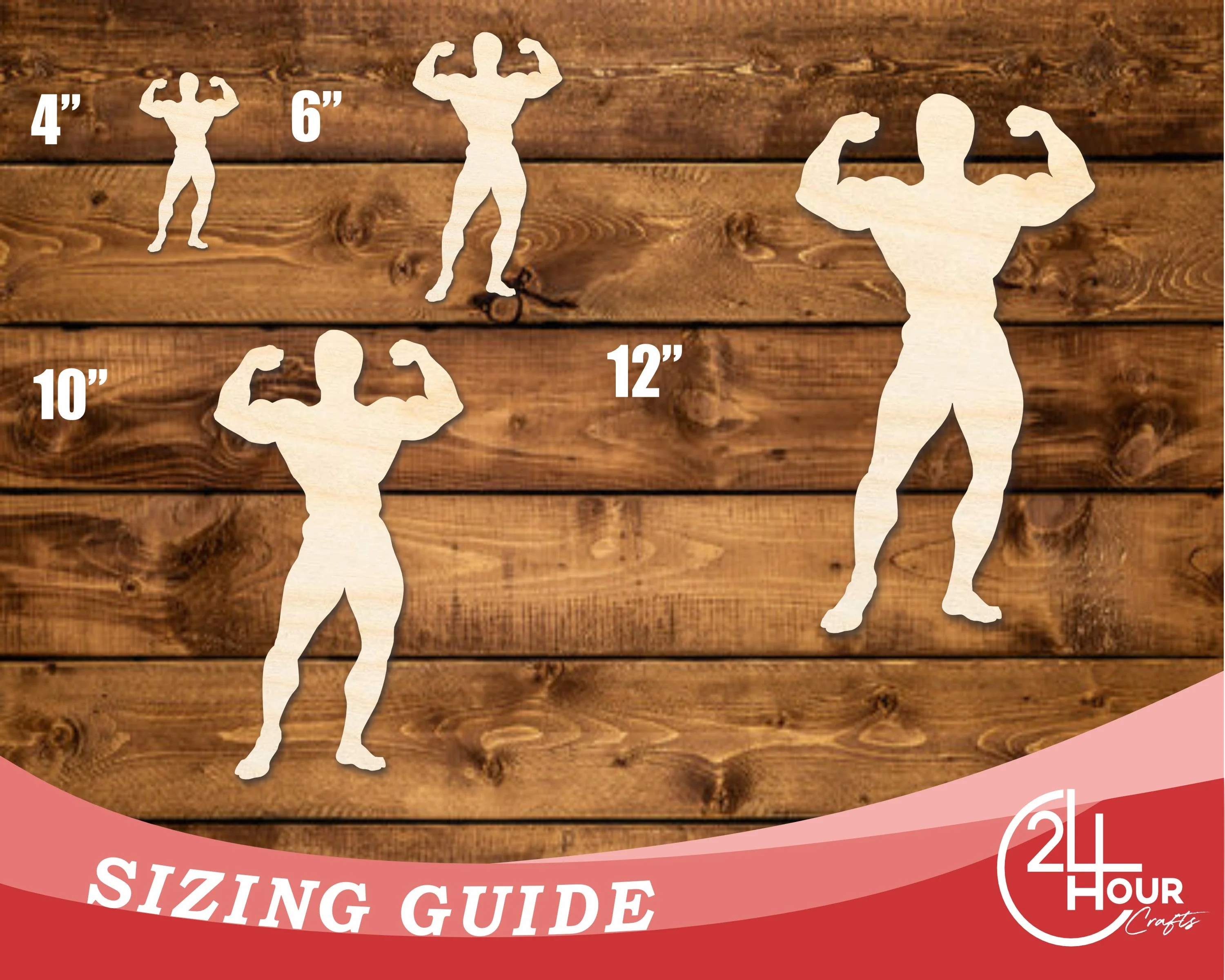 Unfinished Wood Body Builder Shape | DIY Craft Cutout | up to 46" DIY - Image 3