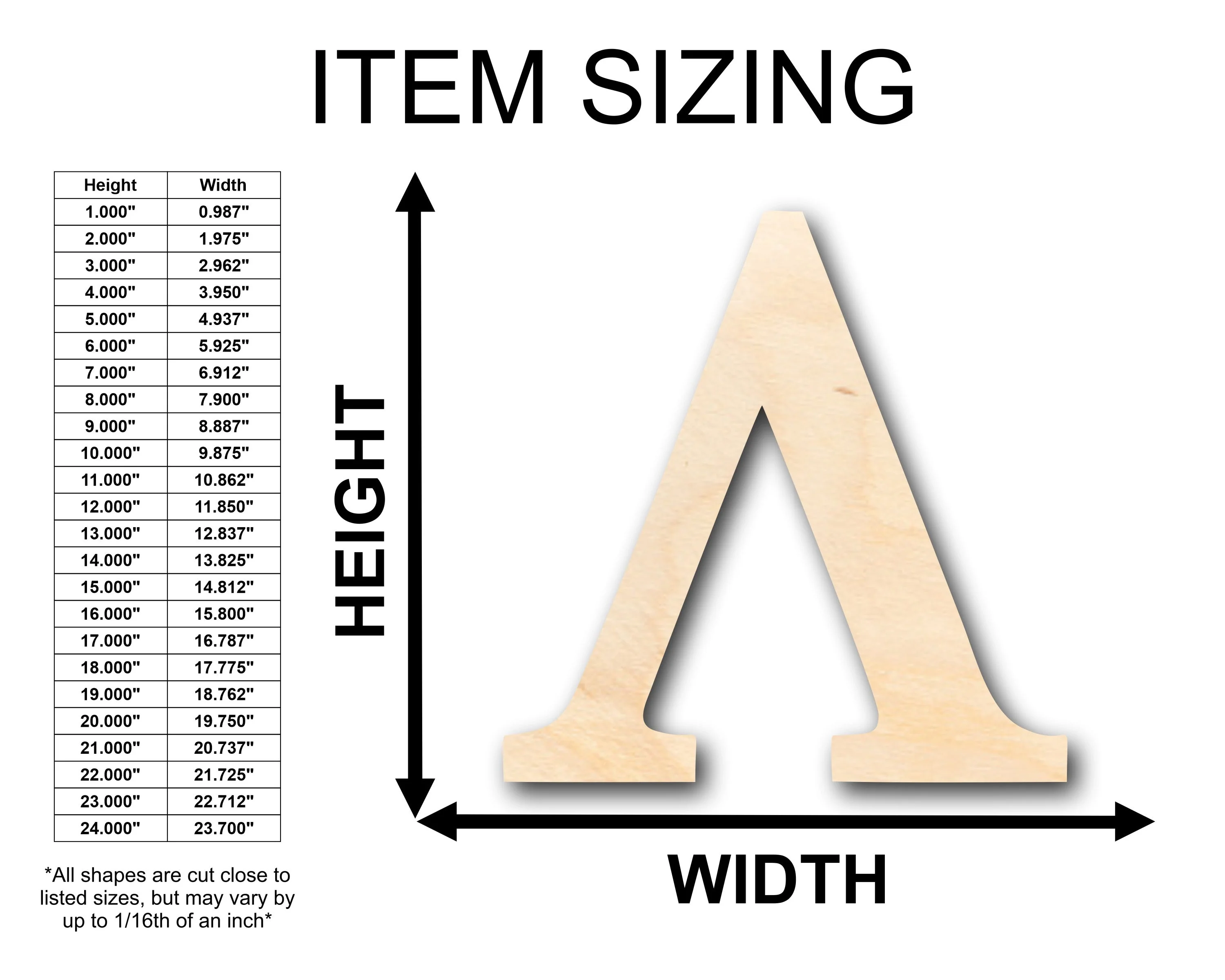 Unfinished Wood Bold Lambda Shape - Craft - up to 46" DIY - Image 2