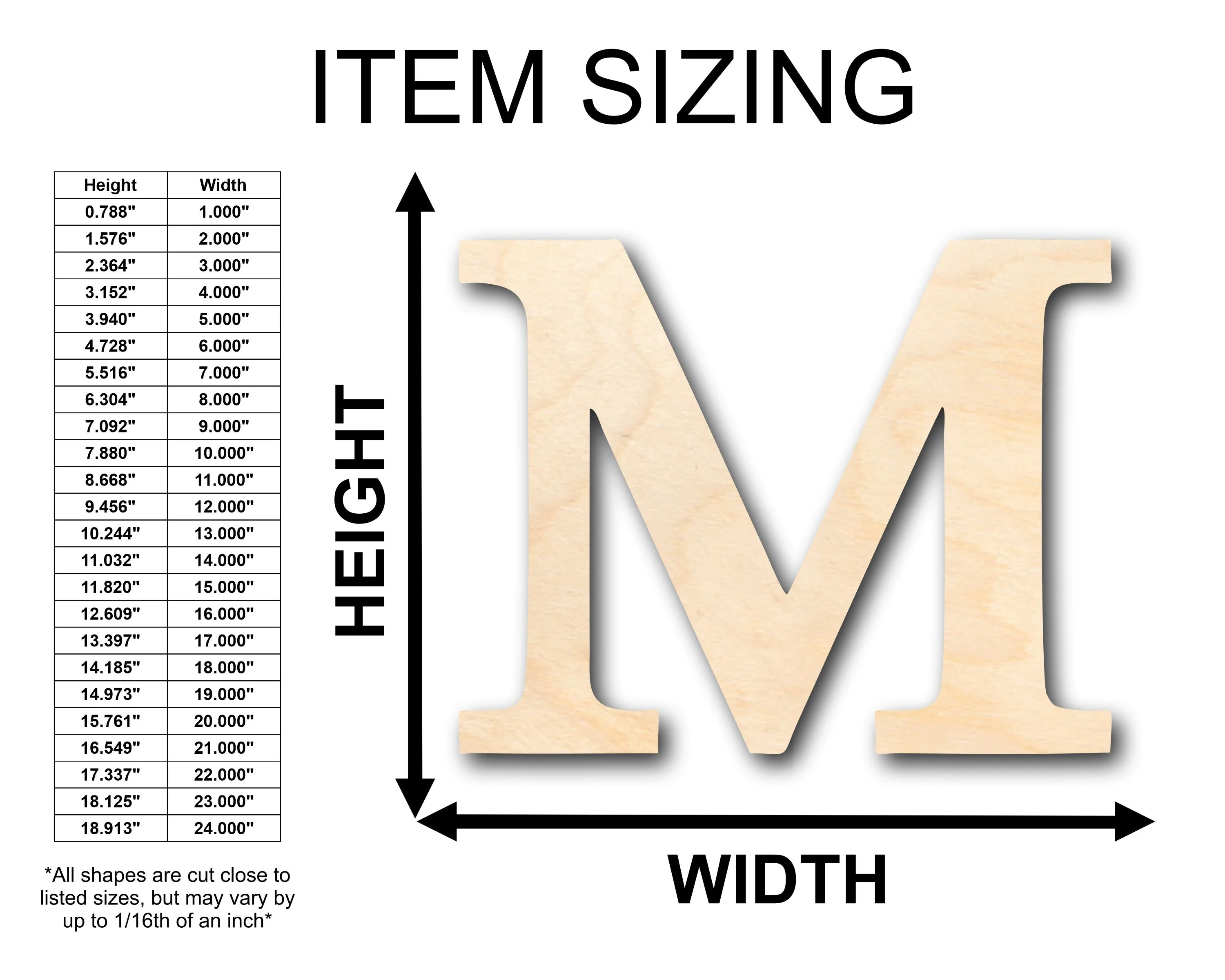 Unfinished Wood Bold Mu Shape - Craft - up to 46" DIY - Image 2