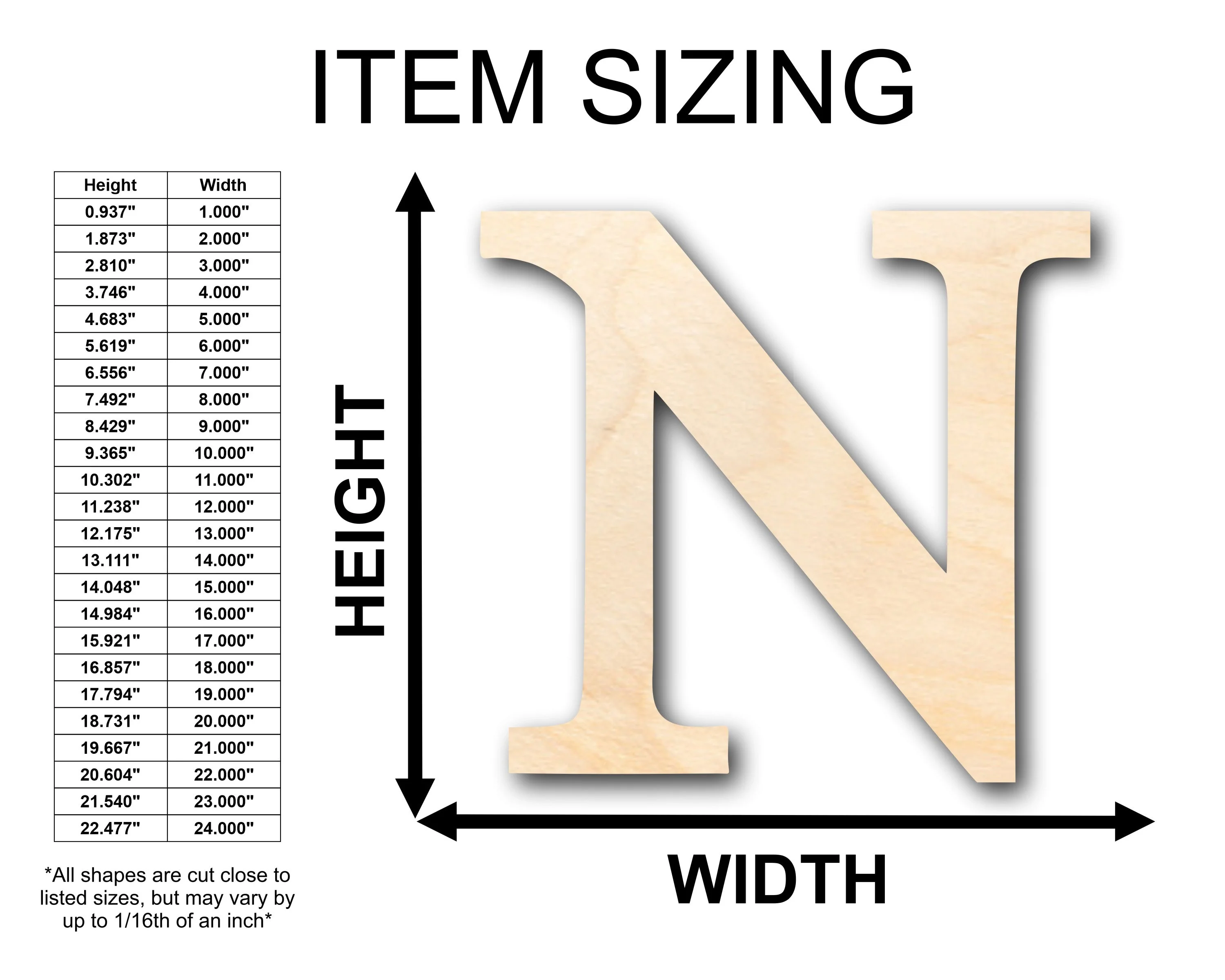 Unfinished Wood Bold Nu Shape - Craft - up to 46" DIY - Image 2