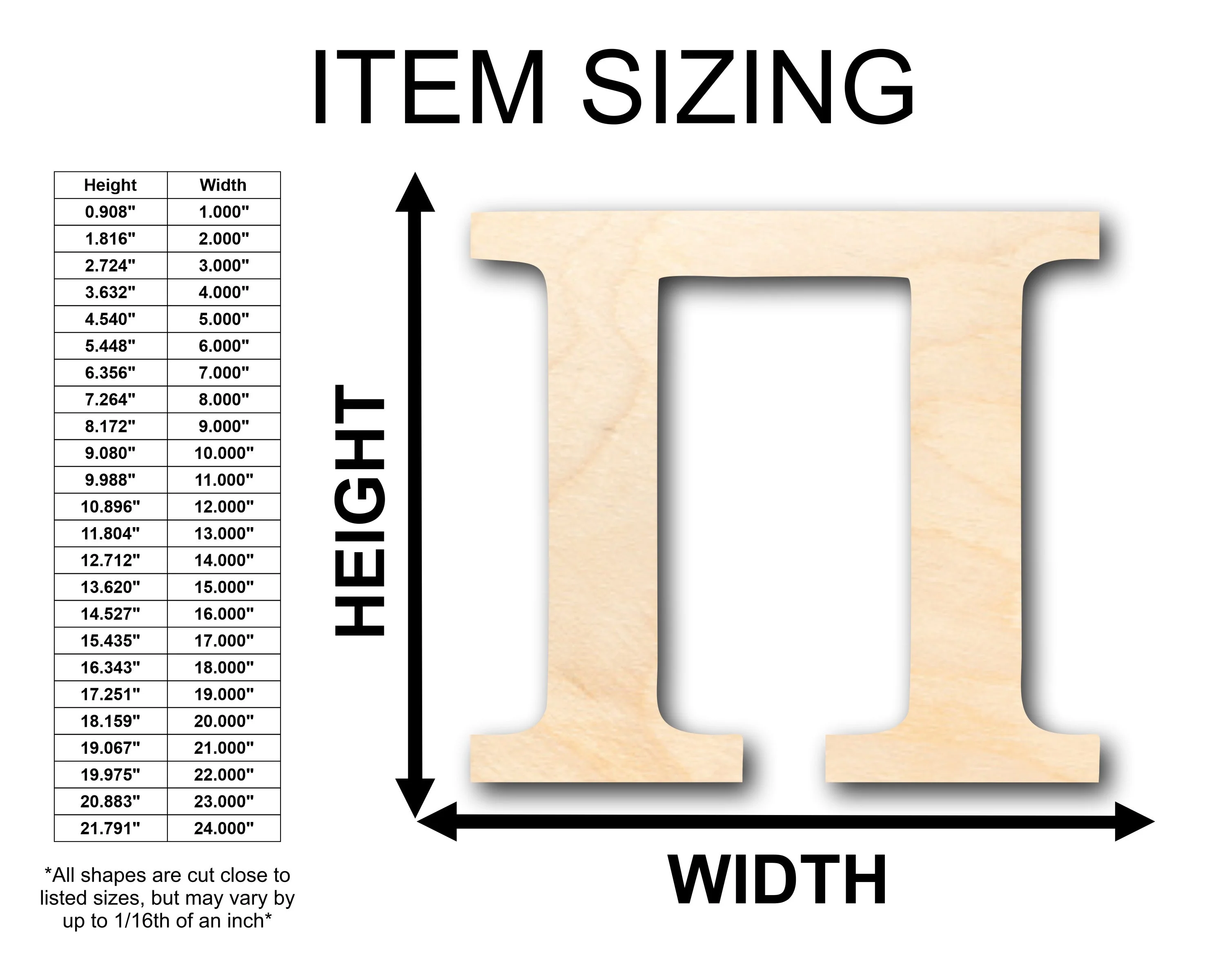 Unfinished Wood Bold Pi Shape - Craft - up to 46" DIY - Image 2