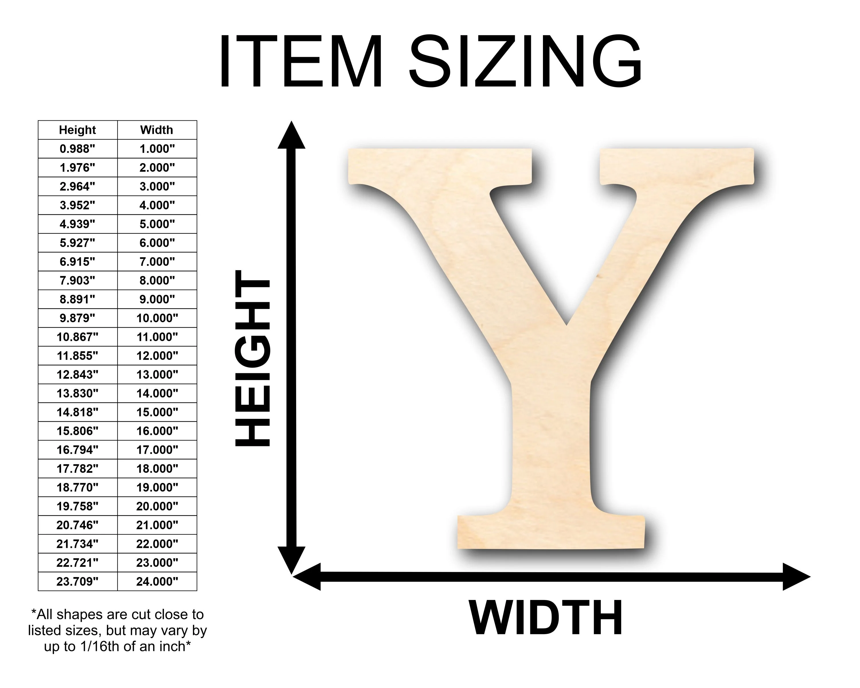 Unfinished Wood Bold Upsilon Shape - Craft - up to 46" DIY - Image 2