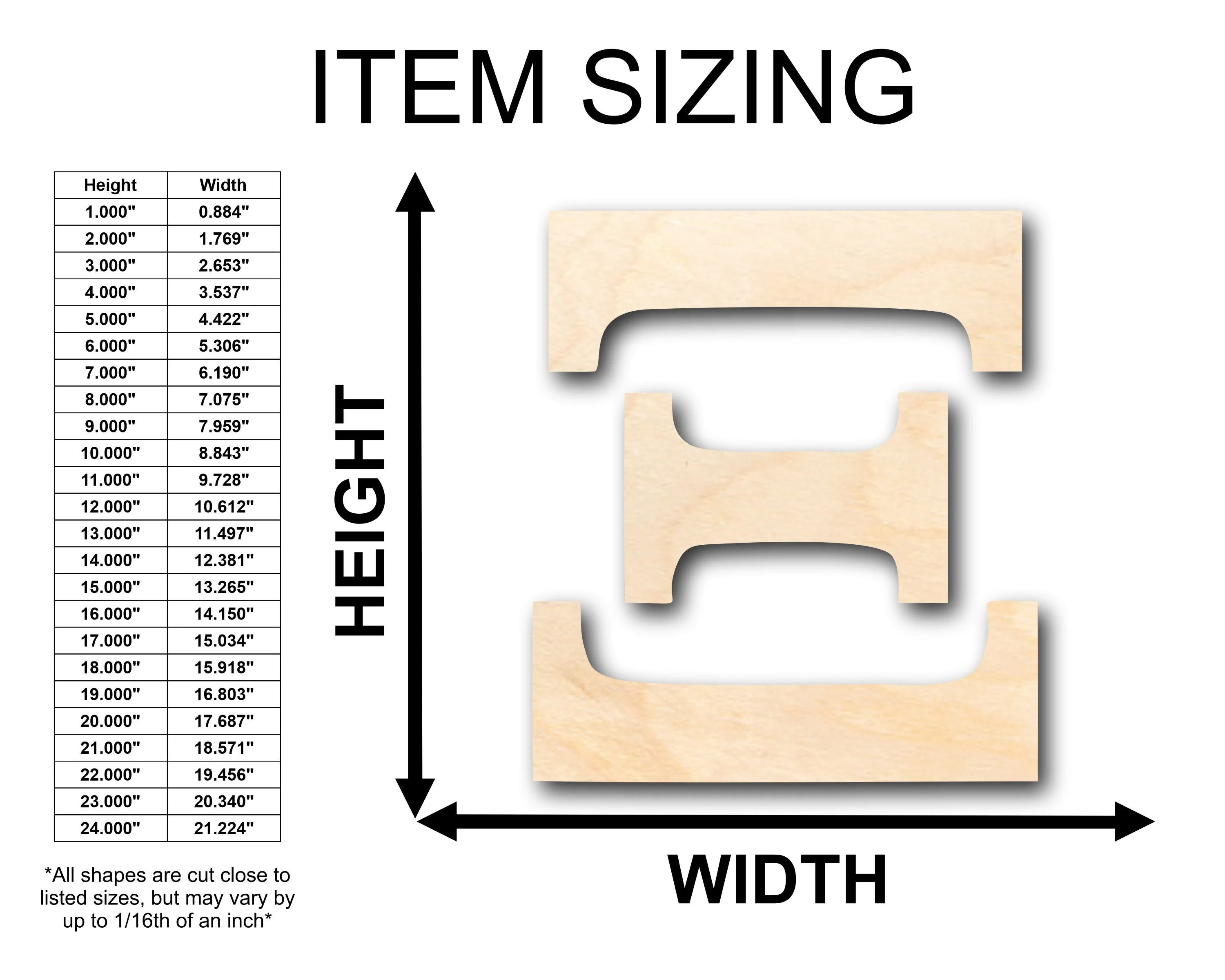Unfinished Wood Bold Xi Shape - Craft - up to 46" DIY - Image 2