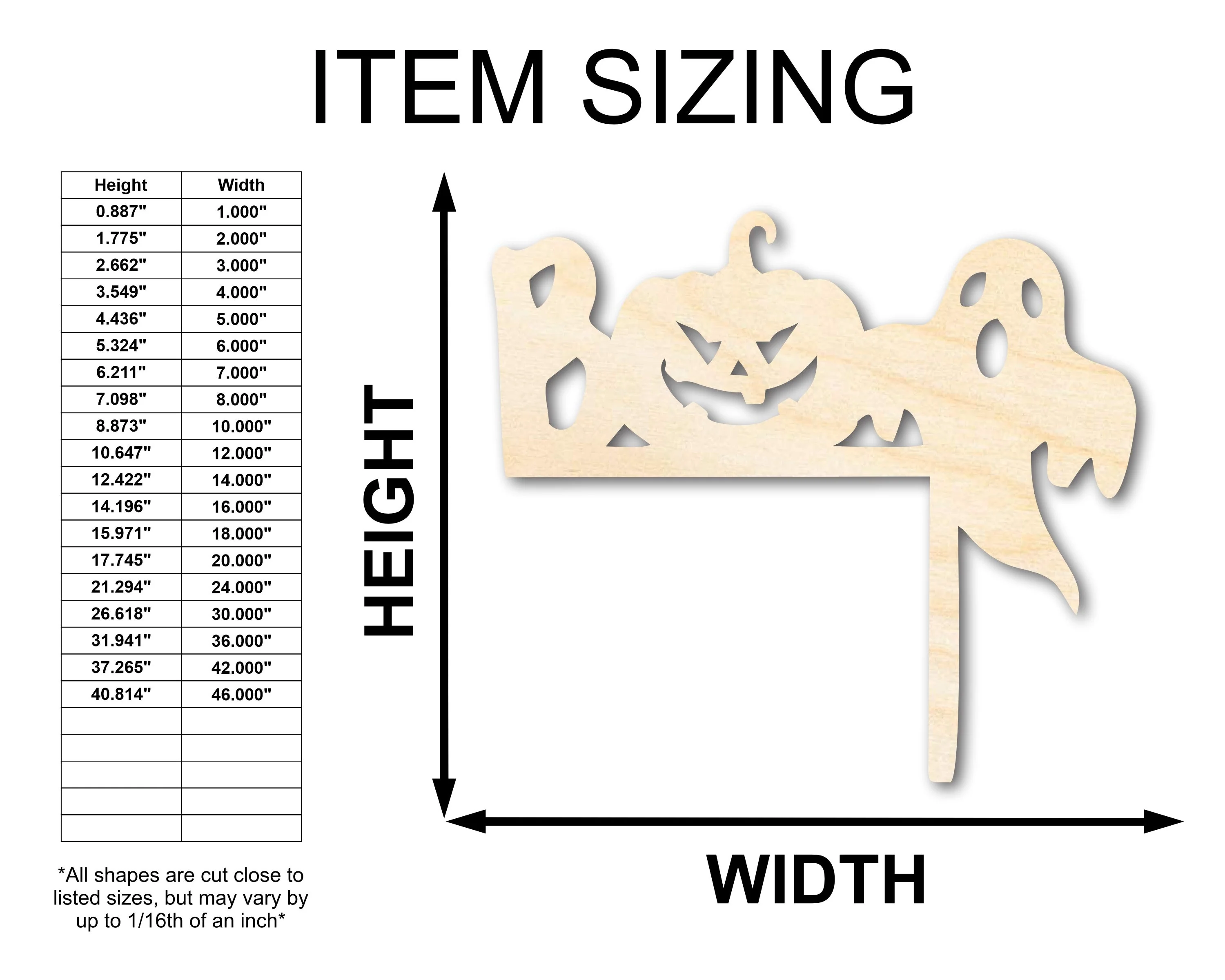 Unfinished Wood Boo Cornerpiece Shape - Craft - up to 46" - Image 2