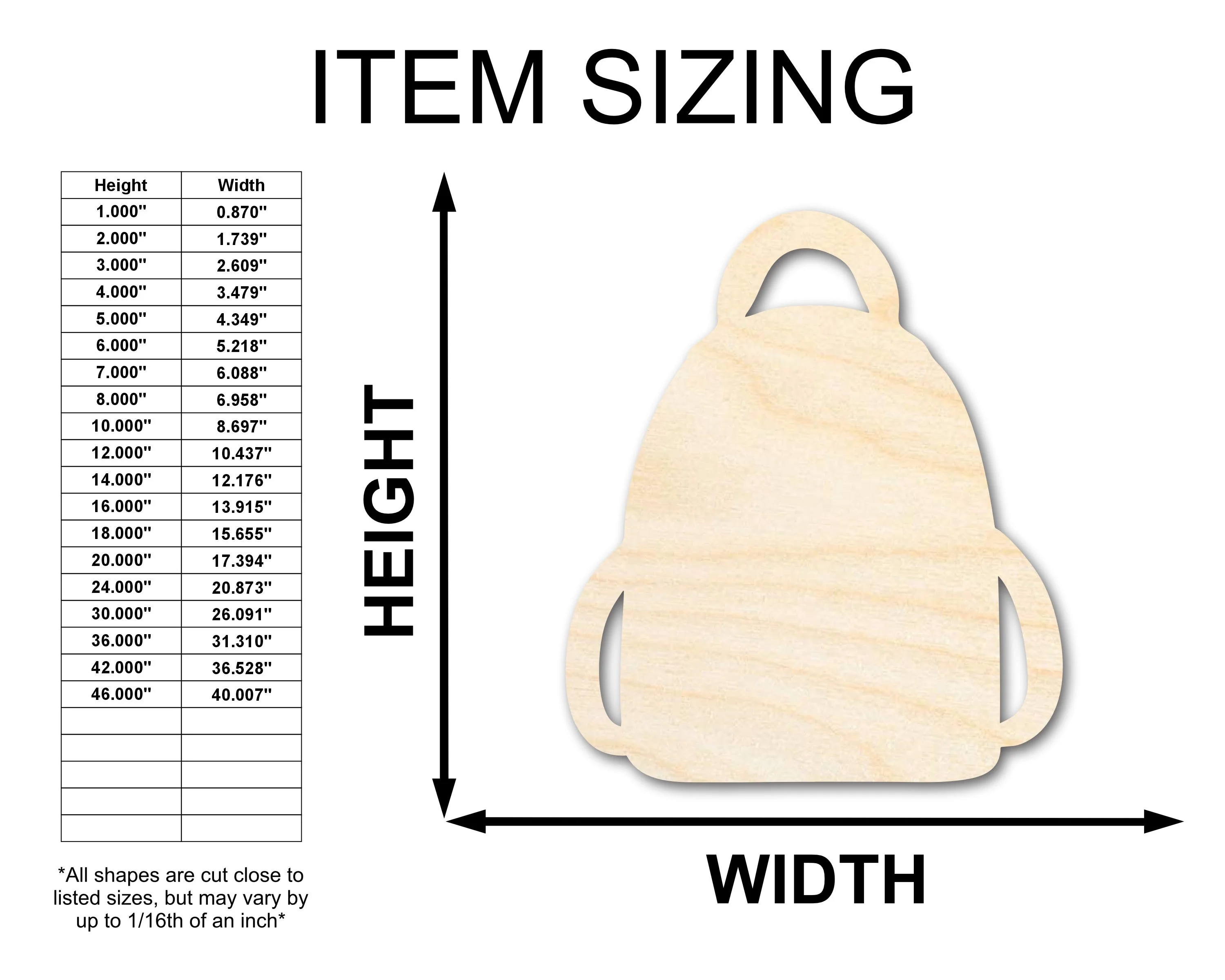 Unfinished Wood Book Bag Shape | Back to School | Kids Crafts | Craft Cutout | up to 46" DIY - Image 2