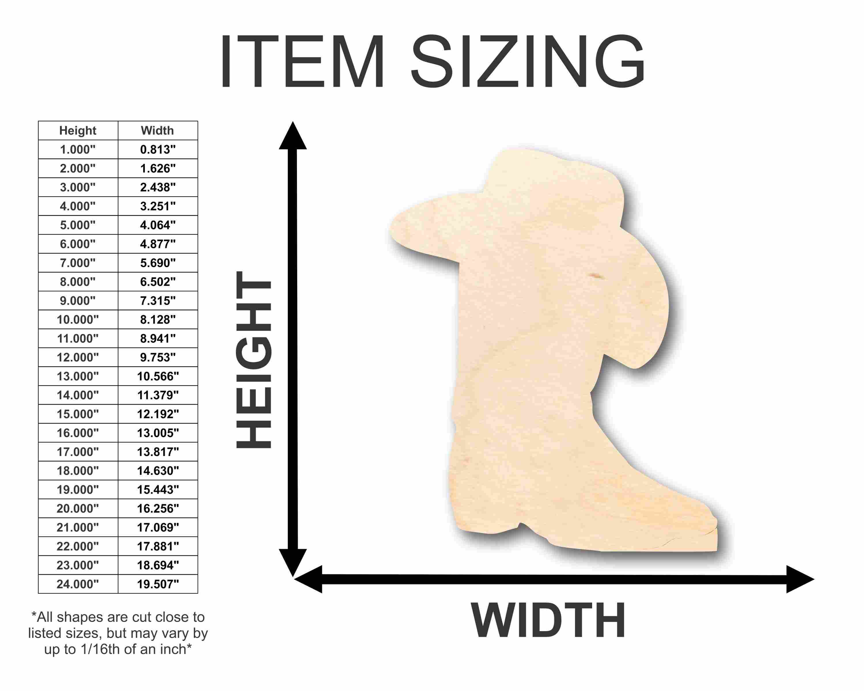Unfinished Wood Boot Silhouette - Craft- up to 46" DIY - Image 2