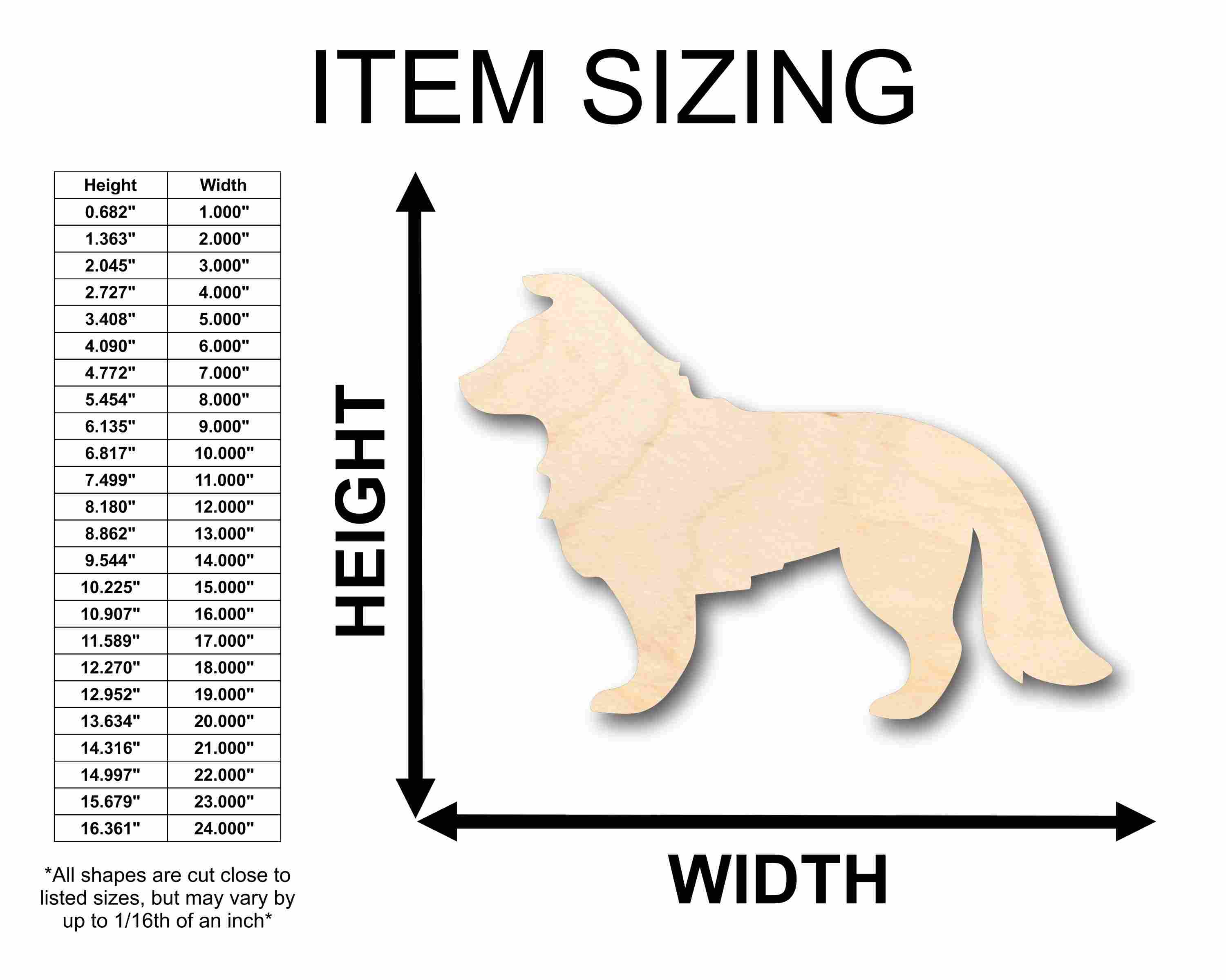 Unfinished Wood Border Collie Dog Silhouette - Craft- up to 46" DIY - Image 2