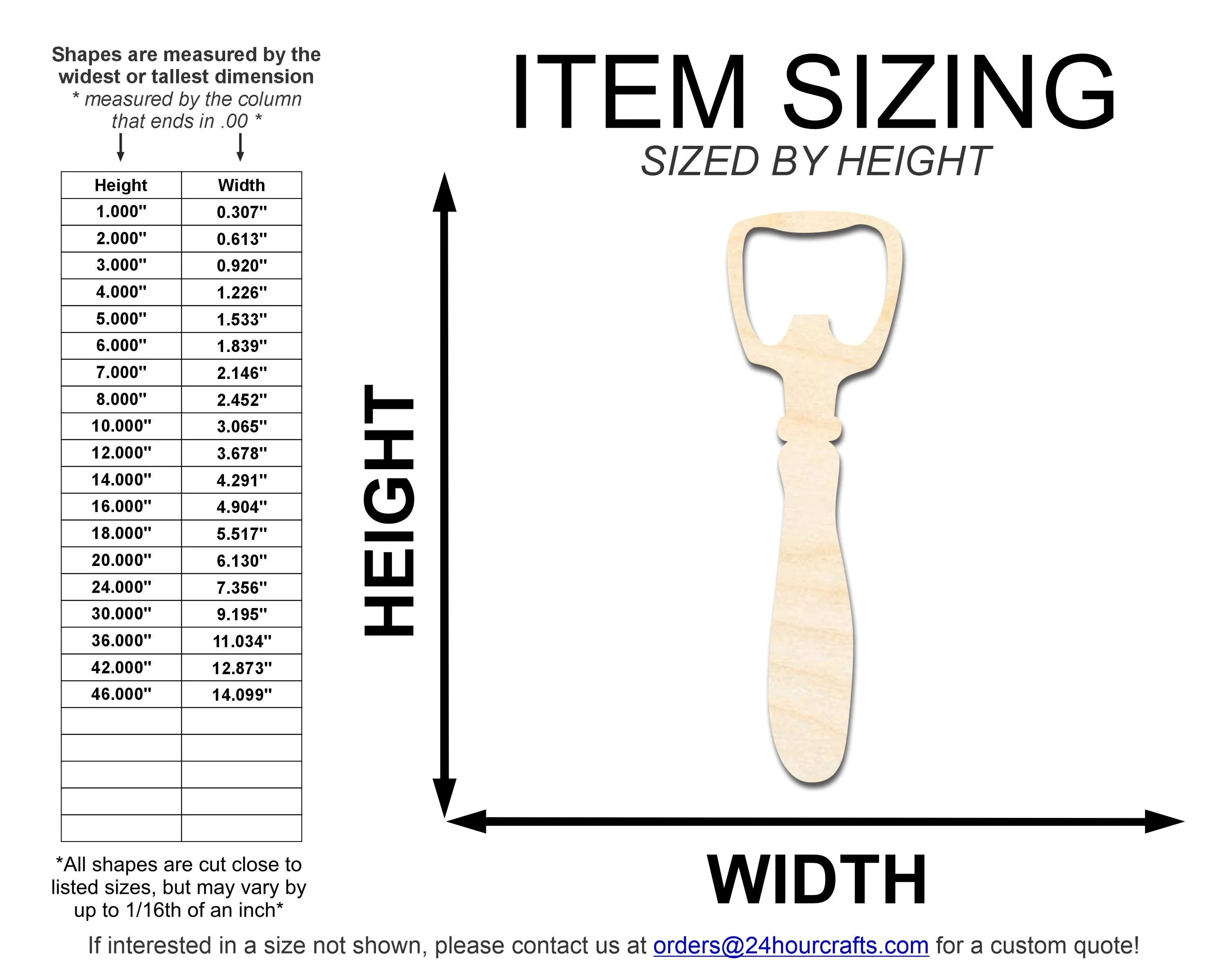 Unfinished Wood Bottle Opener Shape | DIY Craft Cutout | up to 46" DIY - Image 2