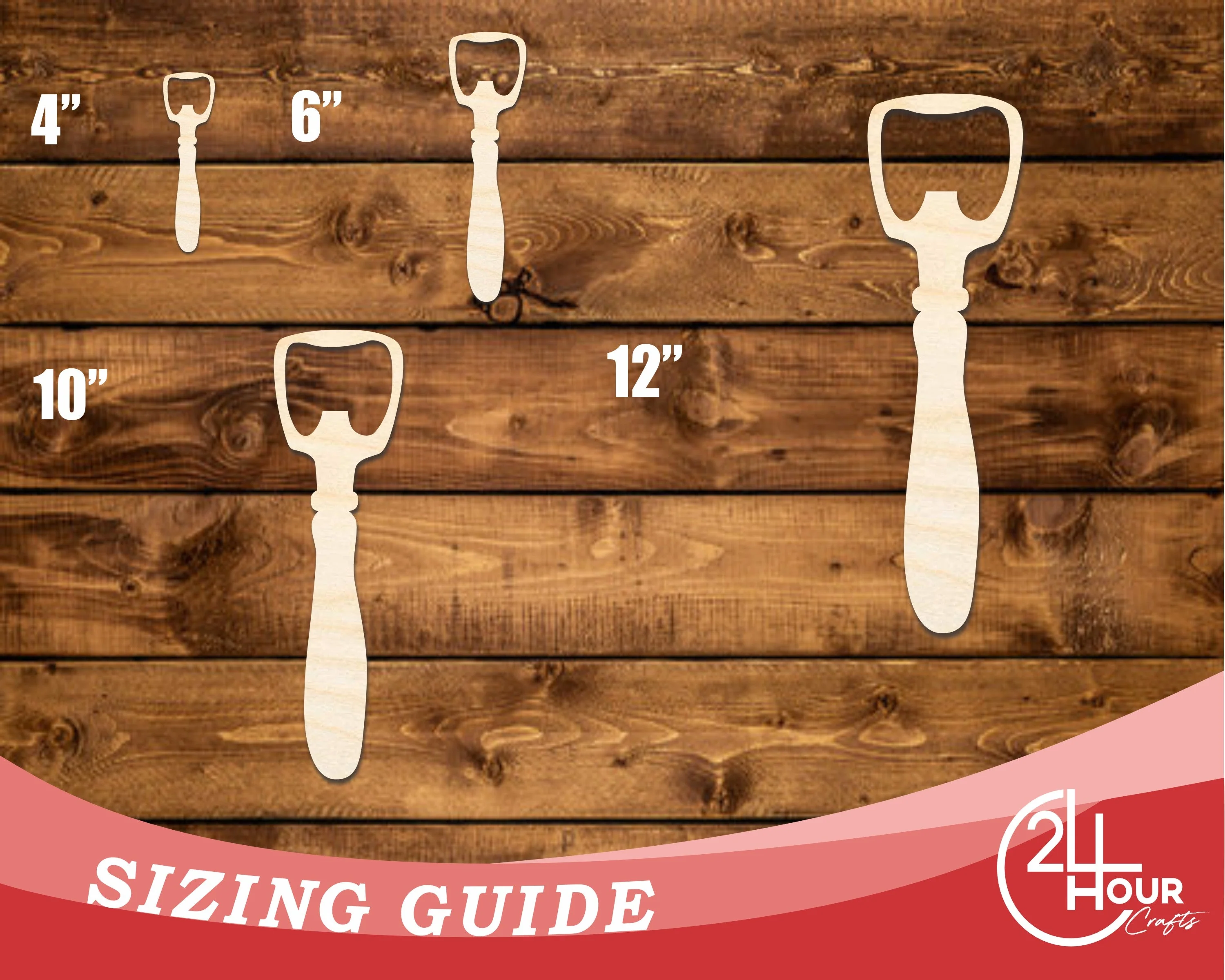 Unfinished Wood Bottle Opener Shape | DIY Craft Cutout | up to 46" DIY - Image 3