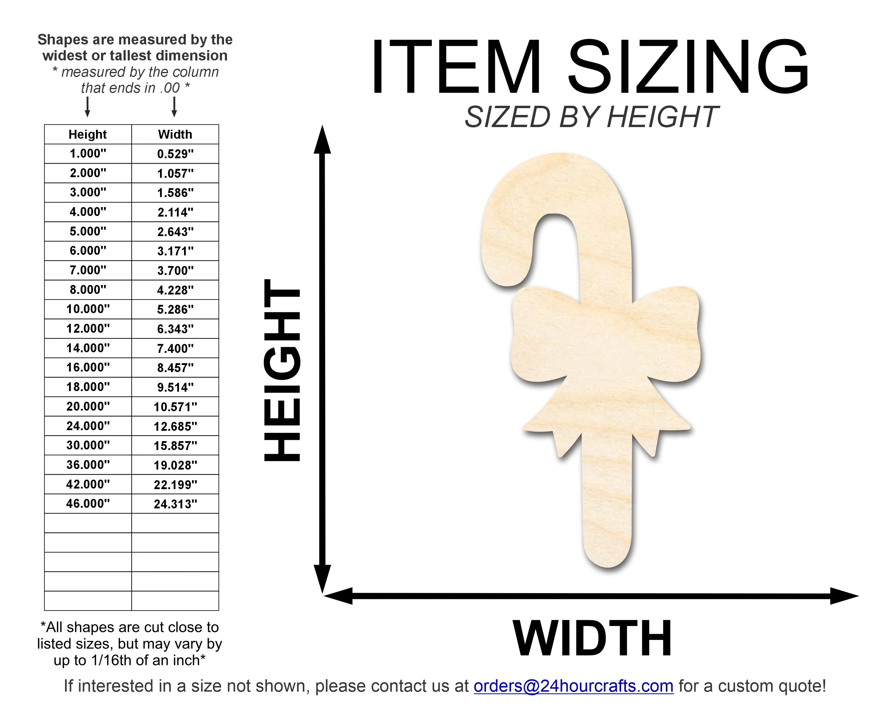 Unfinished Wood Bow Candy Cane Shape | DIY Craft Cutout | up to 46" DIY - Image 2