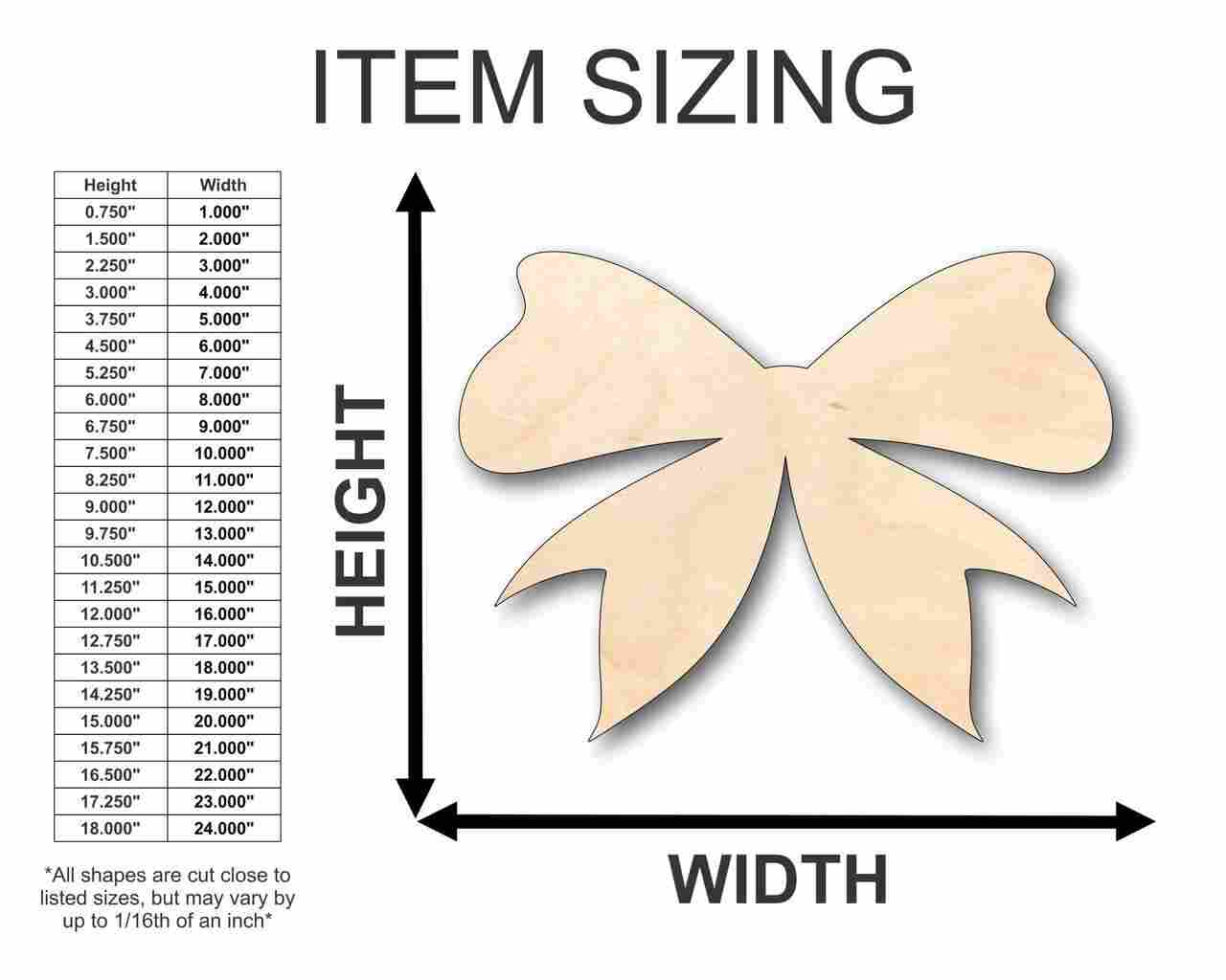 Unfinished Wood Bow Ribbon Shape - Craft - up to 46" DIY - Image 3