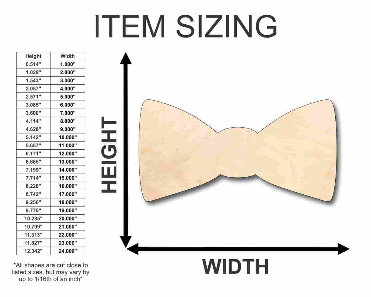 Unfinished Wood Bow Tie Shape - Groomsmen - Craft - up to 46" DIY - Image 2