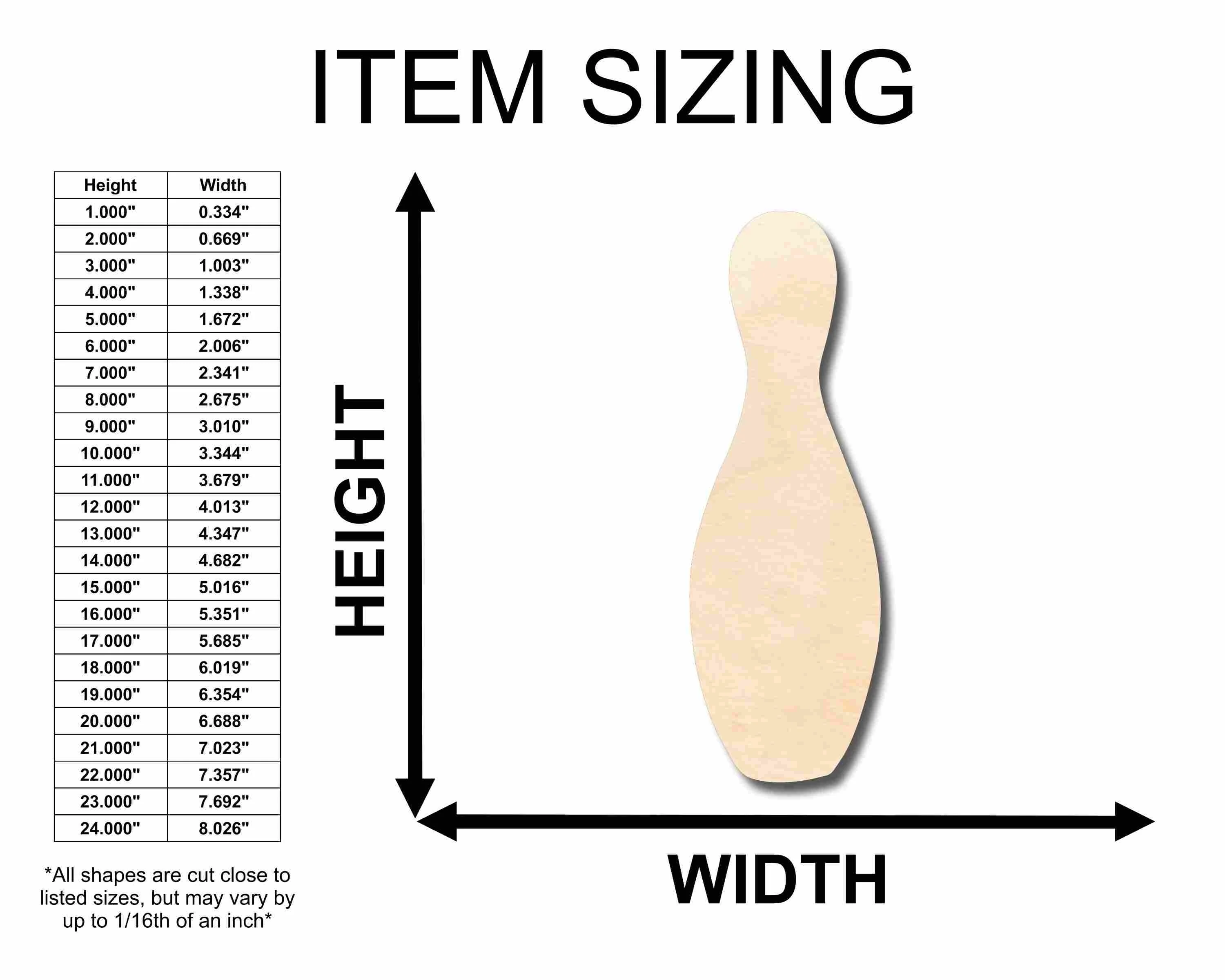 Unfinished Wood Bowling Pin Silhouette - Craft- up to 46" DIY - Image 2