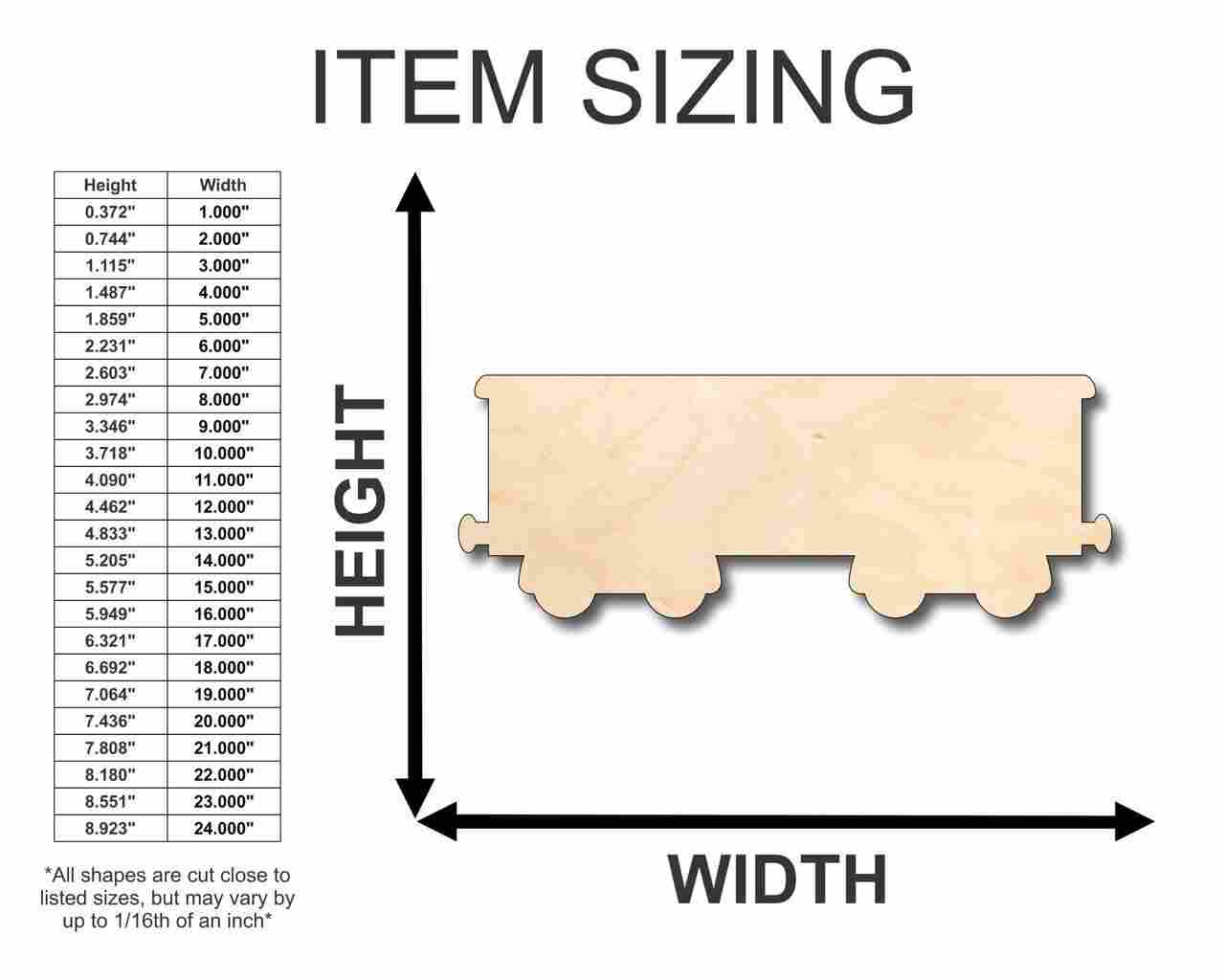 Unfinished Wood Boxcar Train Shape - Craft - up to 46" DIY - Image 2