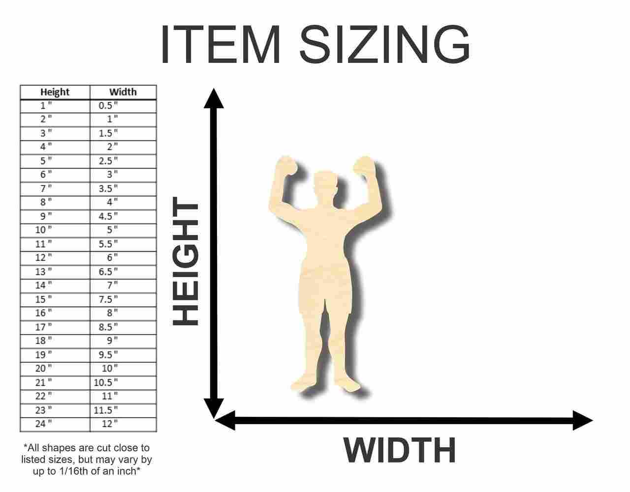 Unfinished Wood Boxer Shape - Sports - Craft - up to 46" DIY - Image 2