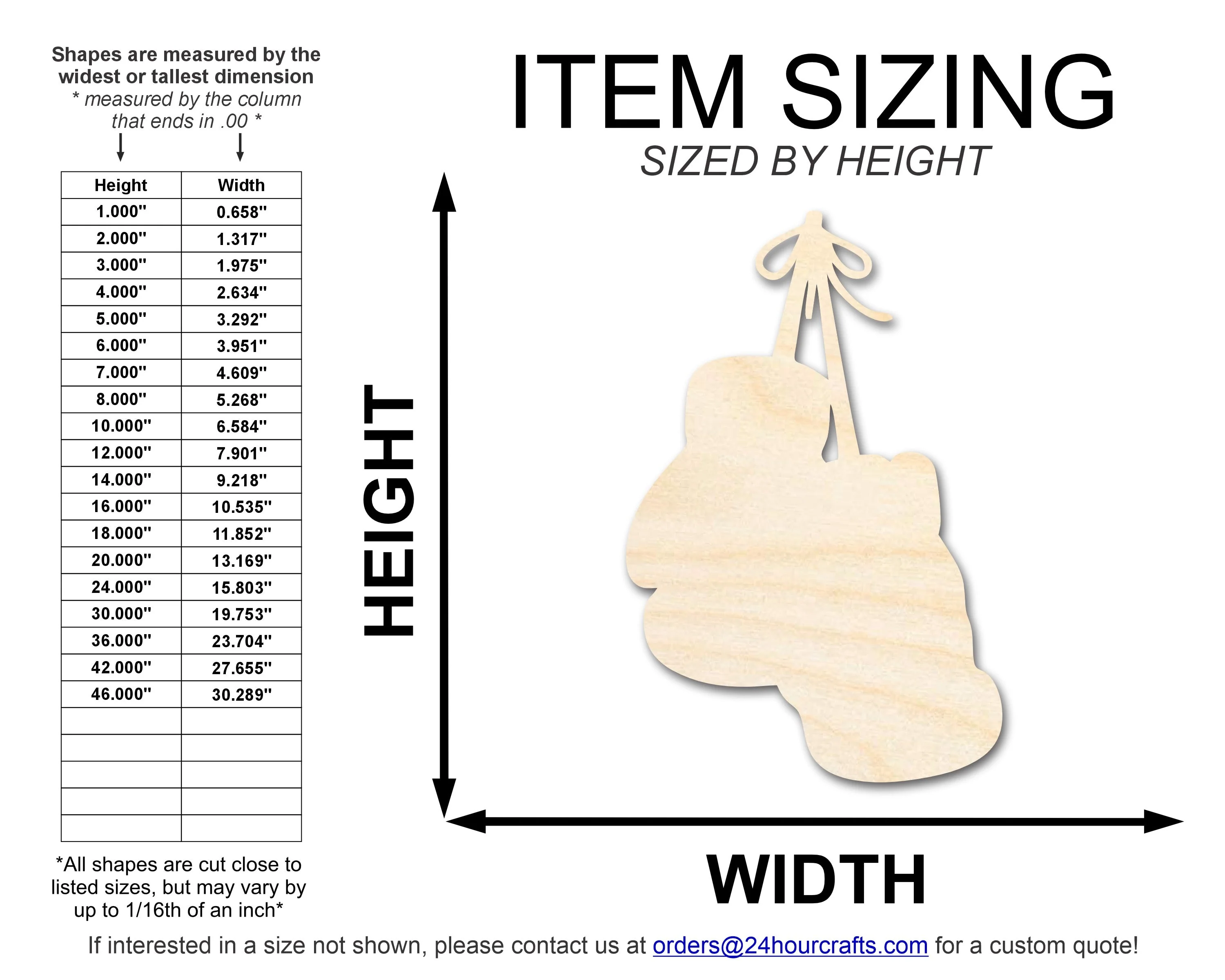 Unfinished Wood Boxing Glove Shape | DIY Craft Cutout | up to 46" DIY - Image 2