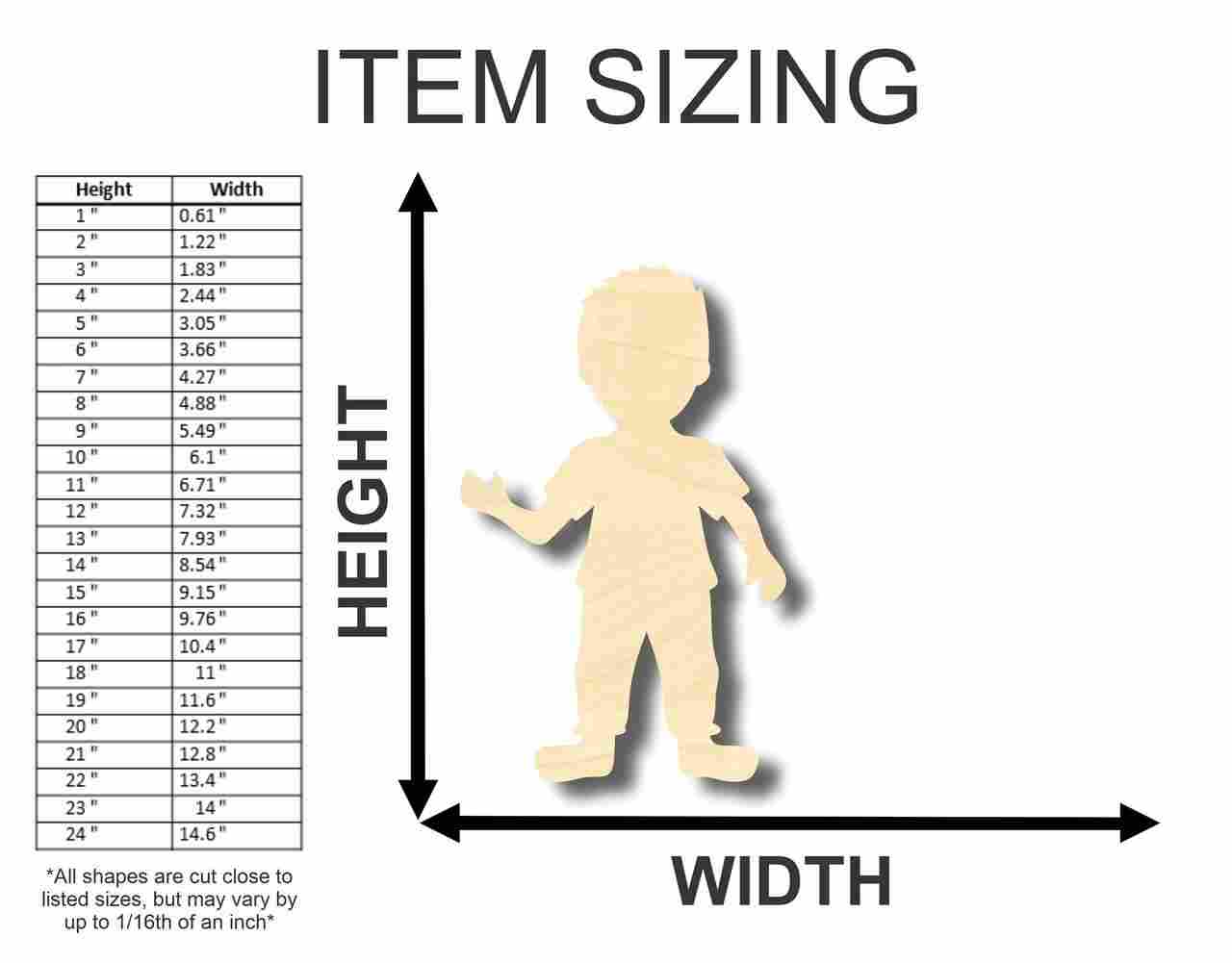 Unfinished Wood Boy Cut Out Shape - Room Decor - Craft- up to 46" DIY - Image 2