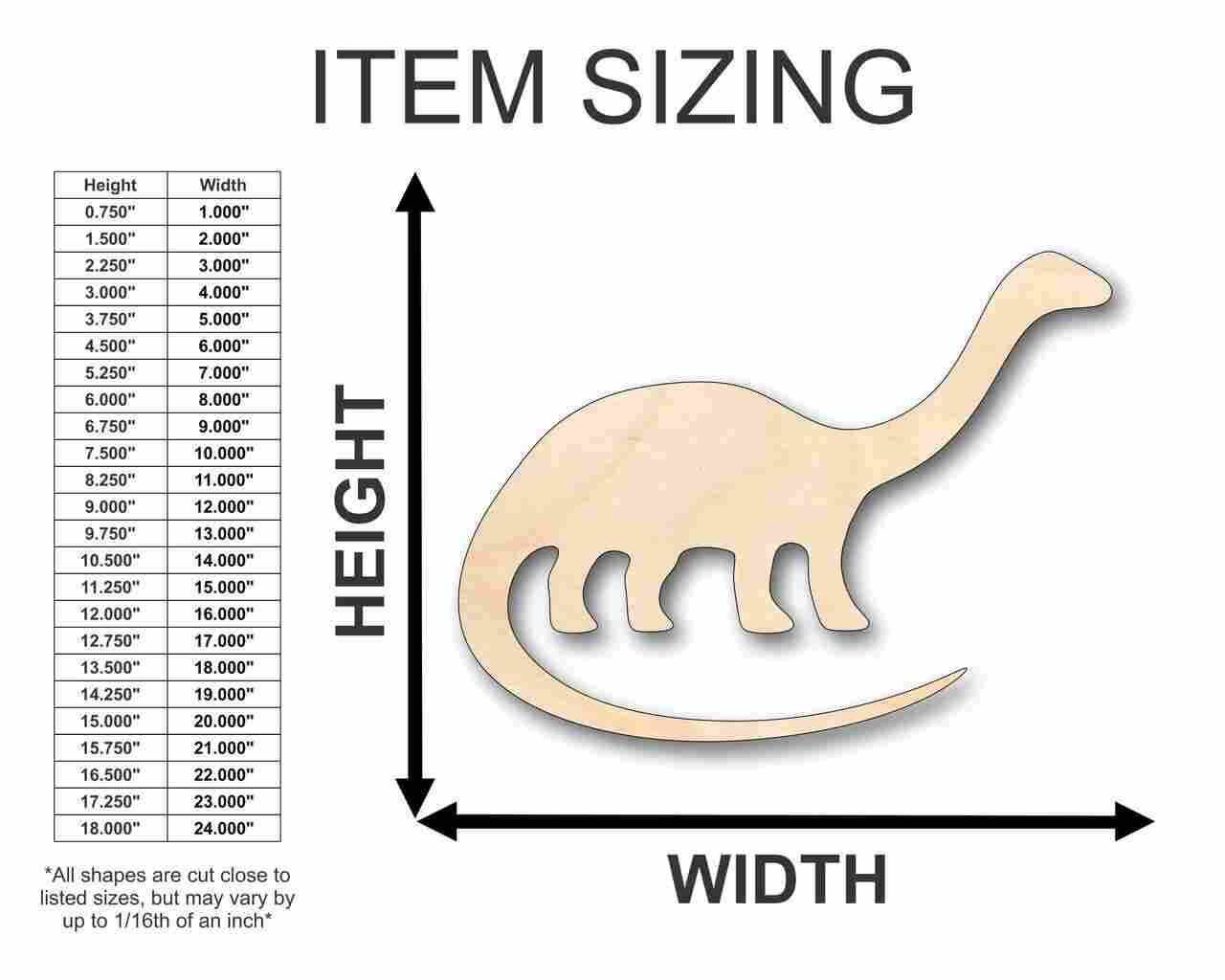 Unfinished Wood Brontosaurus Shape - Dinosaur - Craft - up to 46" DIY - Image 2