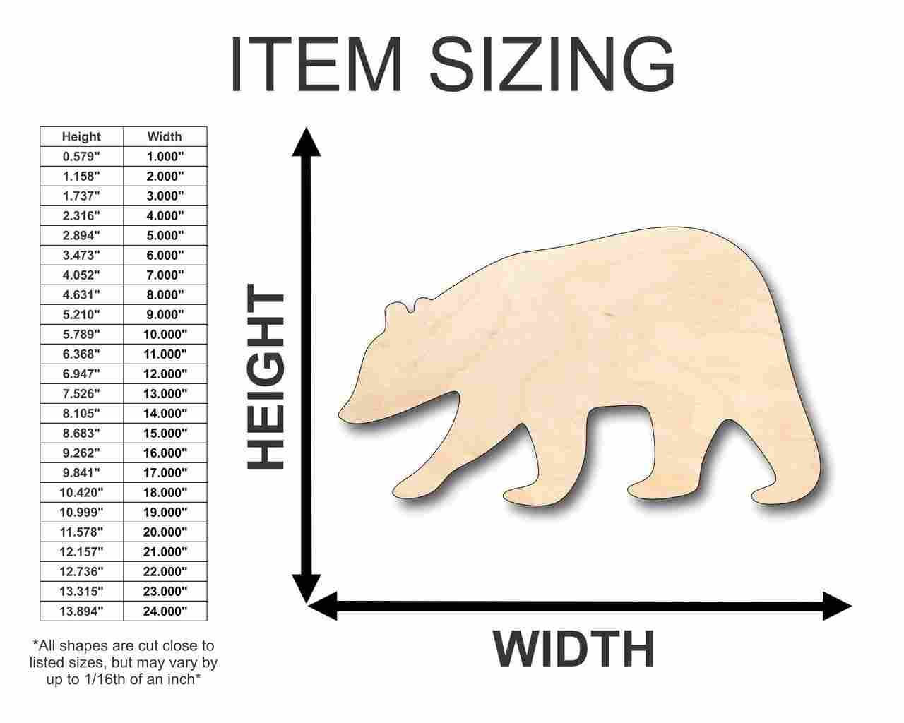 Unfinished Wood Brown Bear Shape - Animal - Craft - up to 46" DIY - Image 2