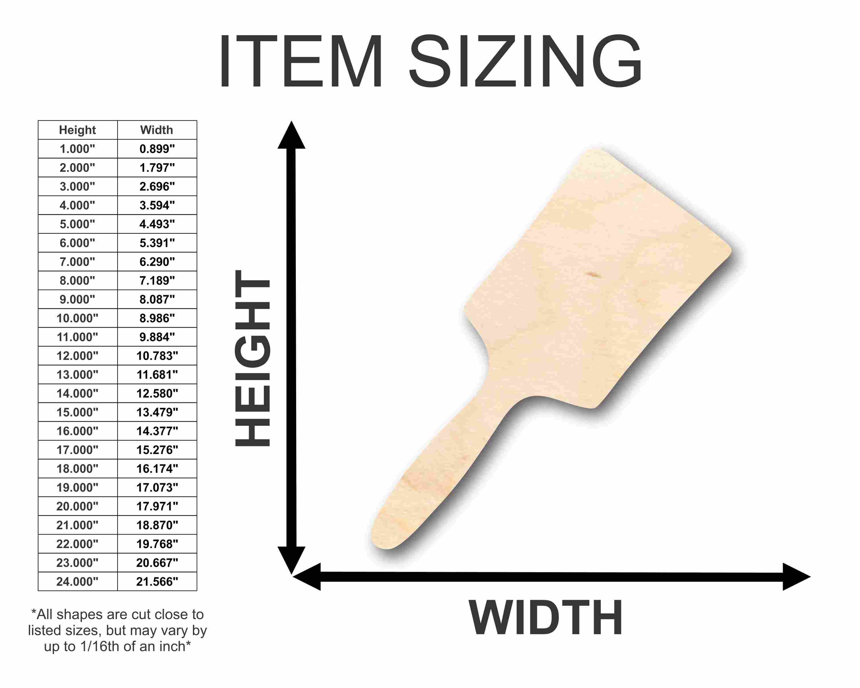 Unfinished Wood Brush Silhouette - Craft- up to 46" DIY - Image 2
