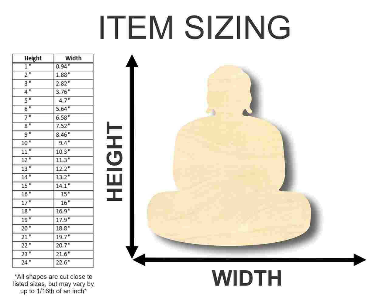 Unfinished Wood Buddha Shape - Religion - Craft- up to 46" DIY - Image 2