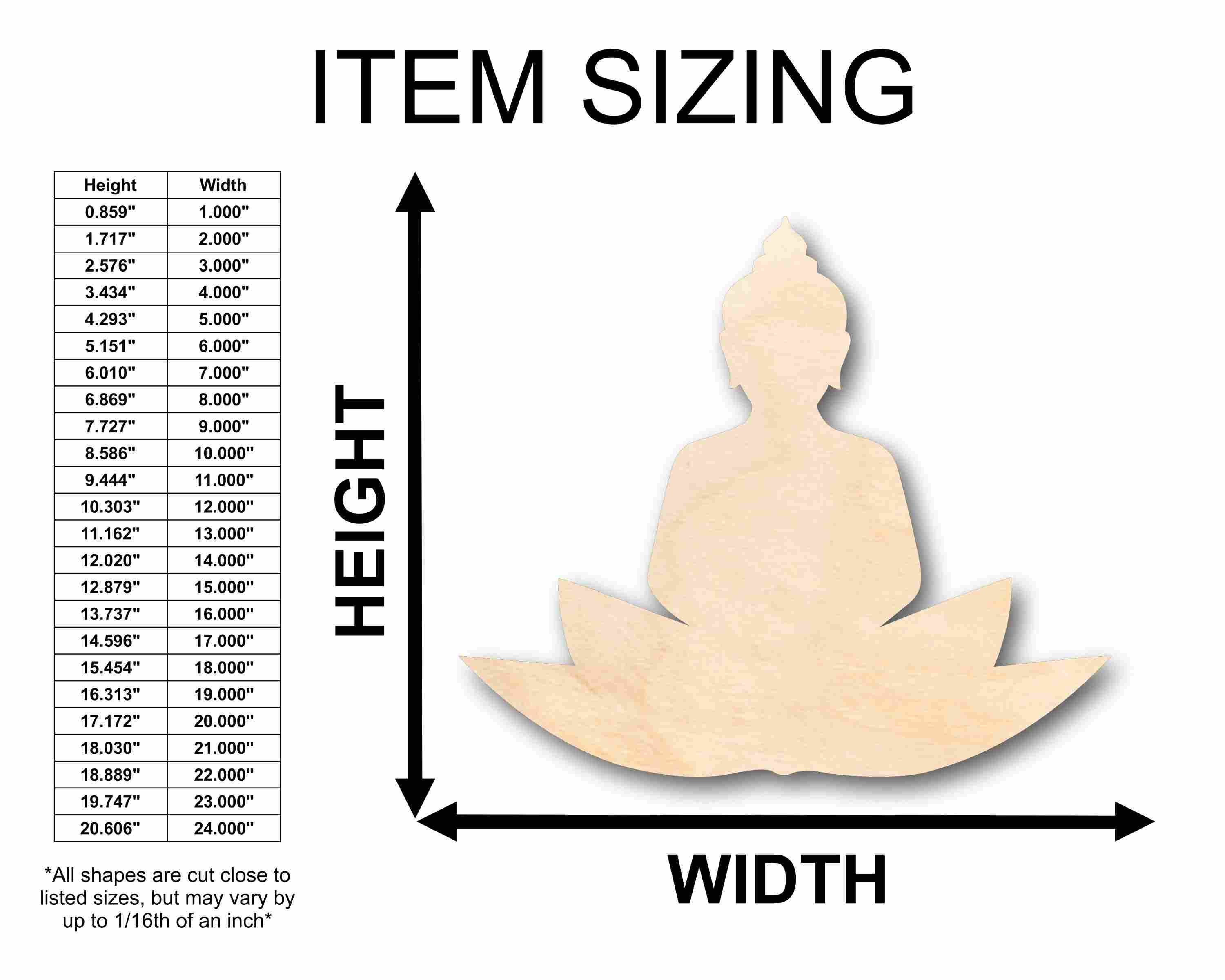 Unfinished Wood Buddha Silhouette - Craft- up to 46" DIY - Image 2