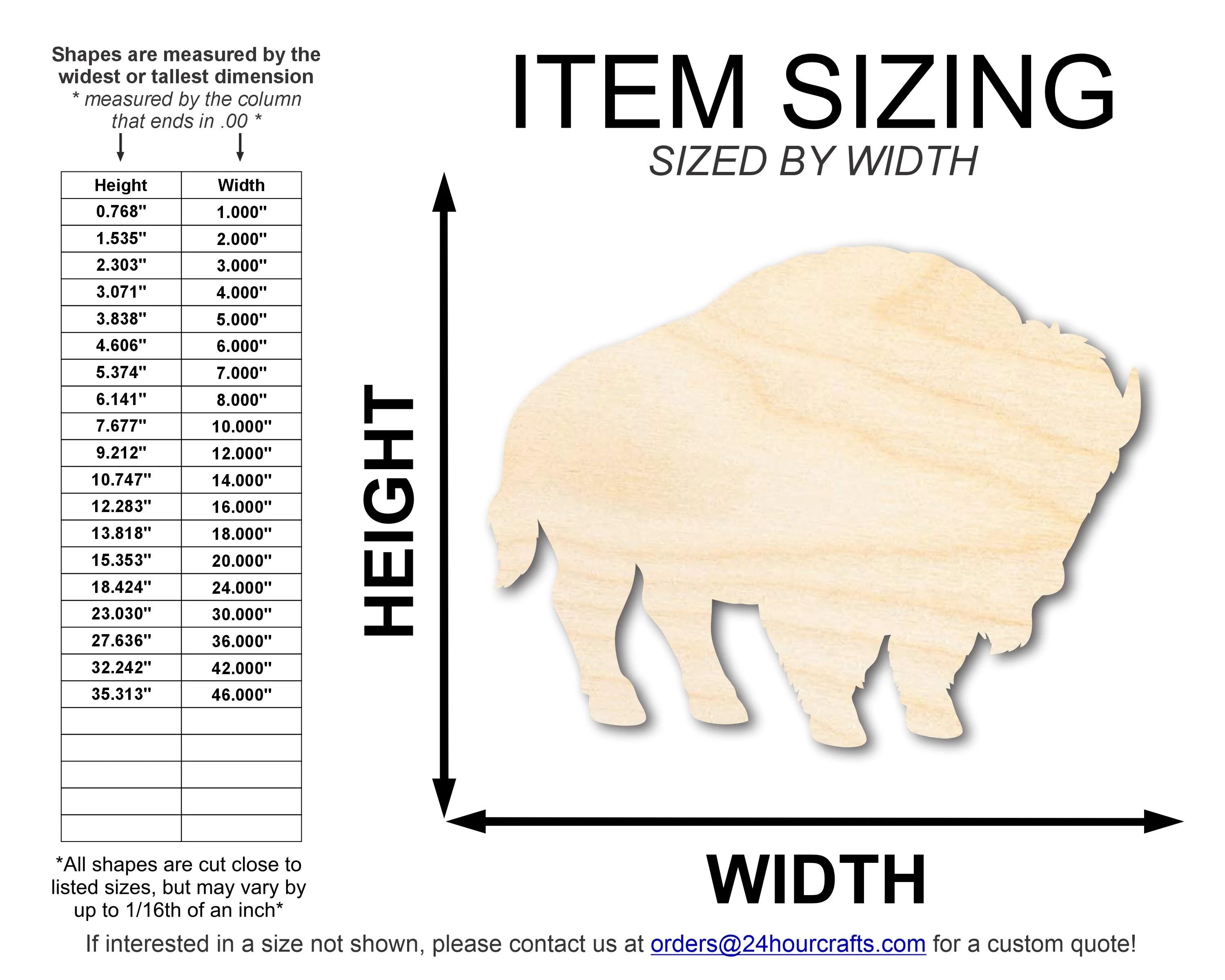 Unfinished Wood Buffalo Bison Silhouette | DIY Native American Craft Cutout | up to 46" DIY - Image 2