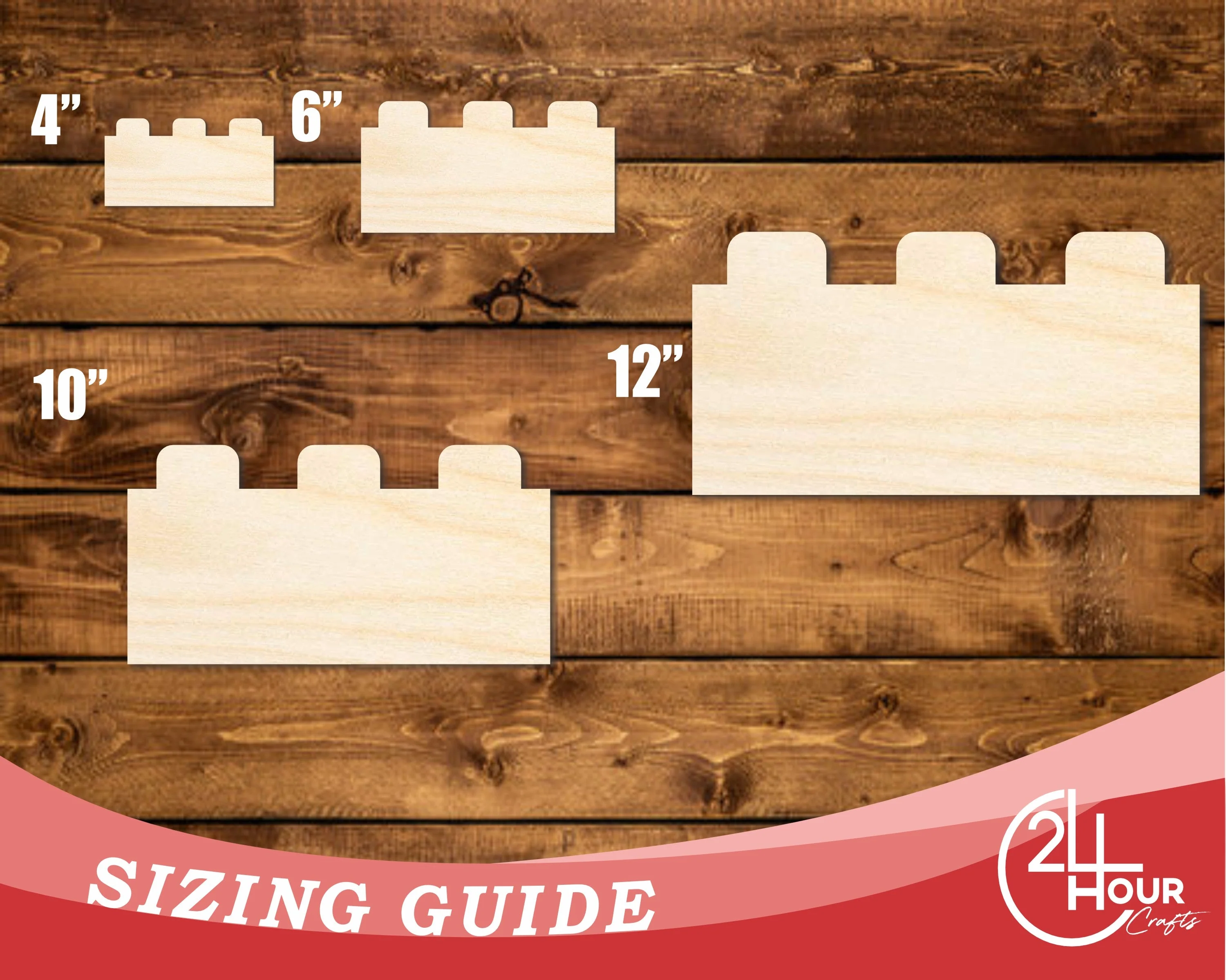 Unfinished Wood Building Blocks Shape | DIY Craft Cutout | up to 46" DIY - Image 3