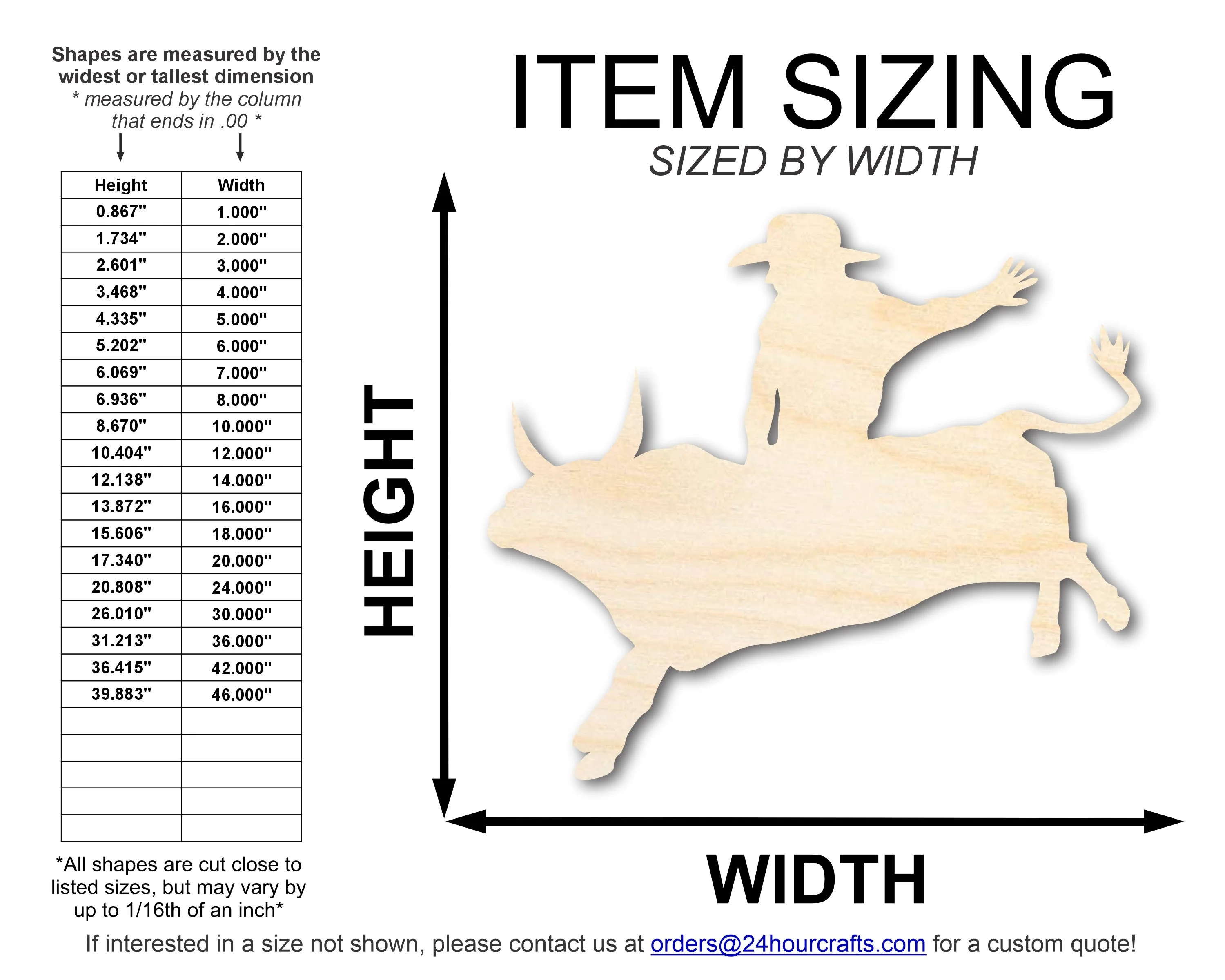 Unfinished Wood Bull Rider Shape | DIY Craft Cutout | up to 46" DIY - Image 2