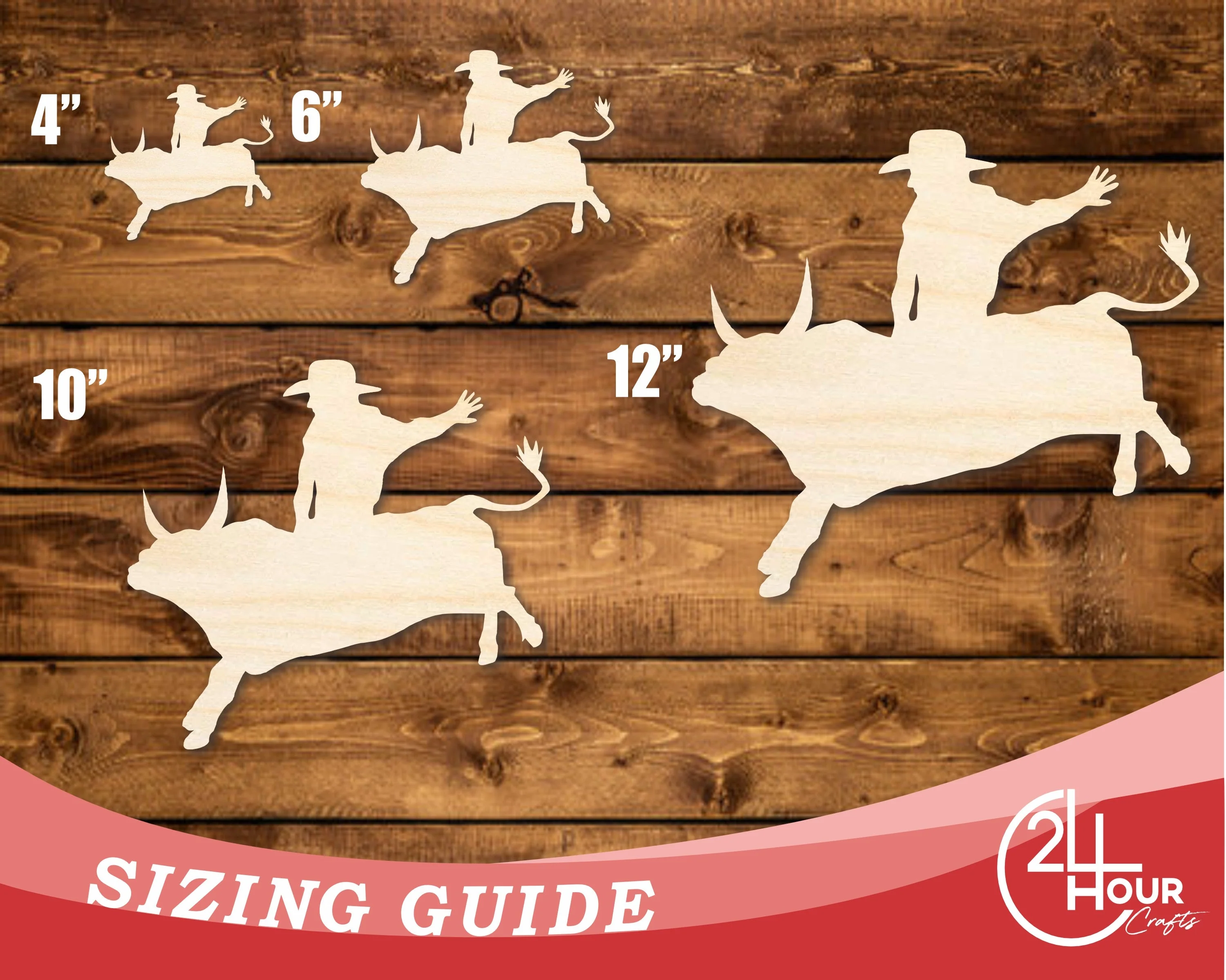 Unfinished Wood Bull Rider Shape | DIY Craft Cutout | up to 46" DIY - Image 3