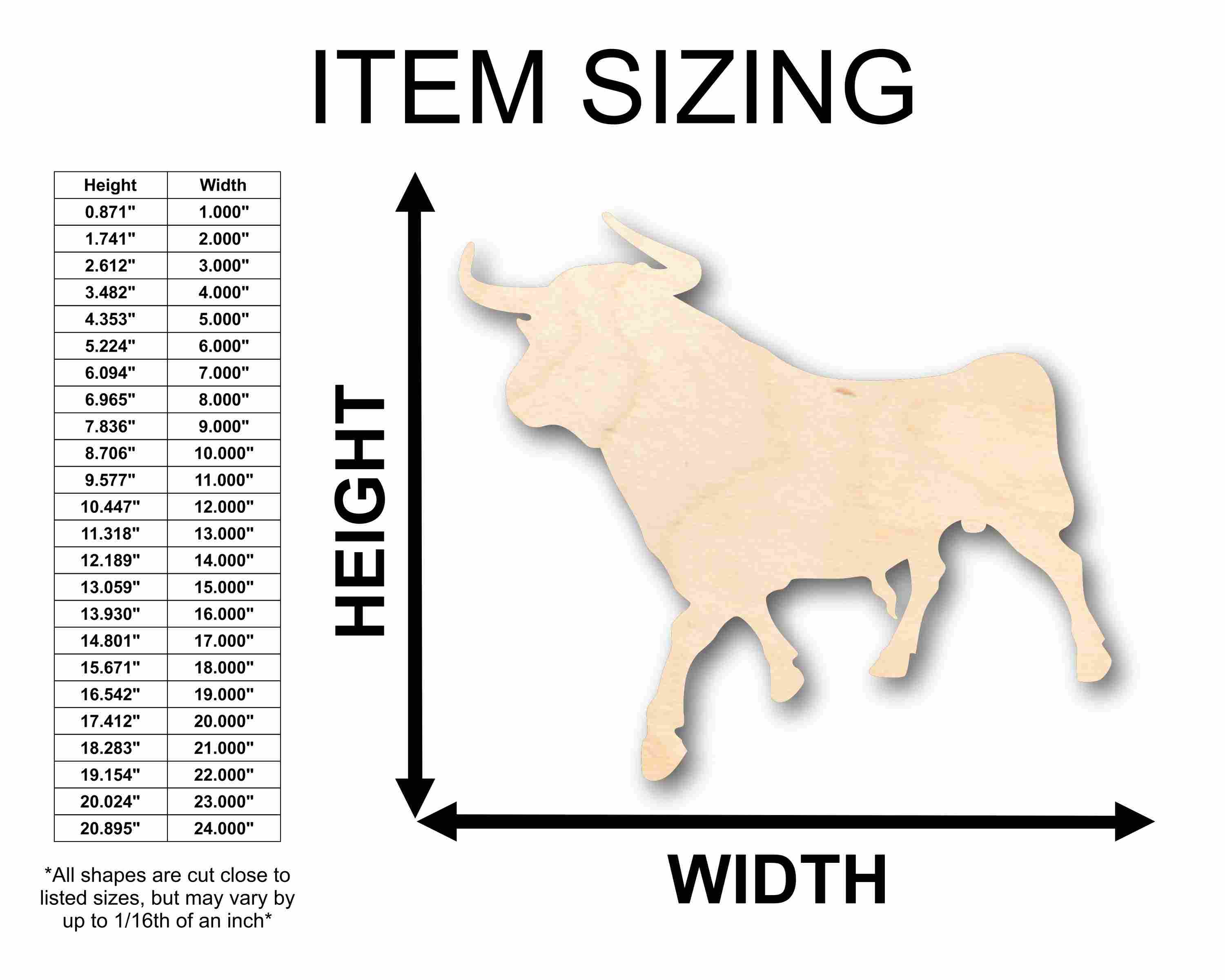 Unfinished Wood Bull Silhouette - Craft- up to 46" DIY - Image 2