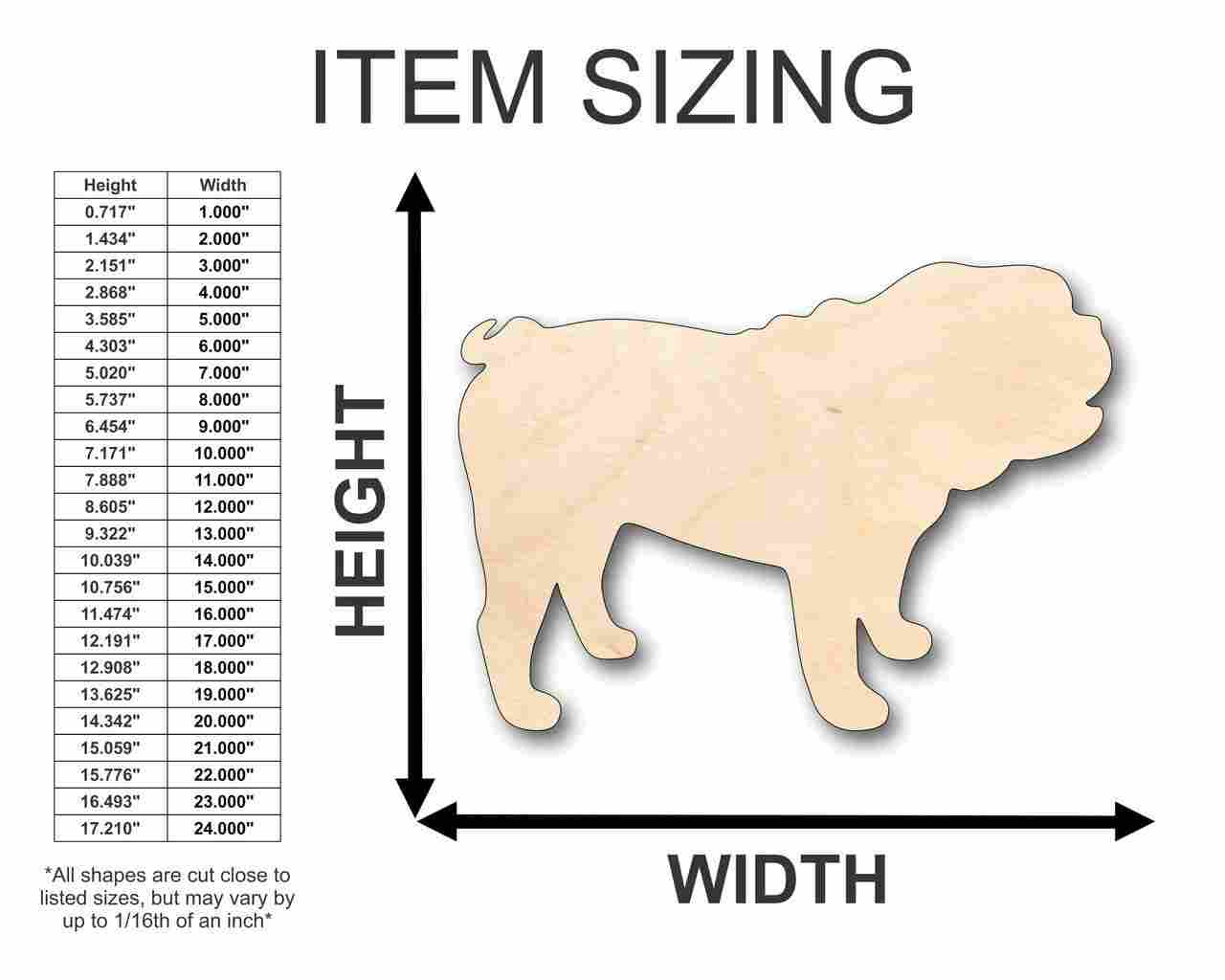 Unfinished Wood Bulldog Shape - Animal - Pet - Craft - up to 46" DIY - Image 2