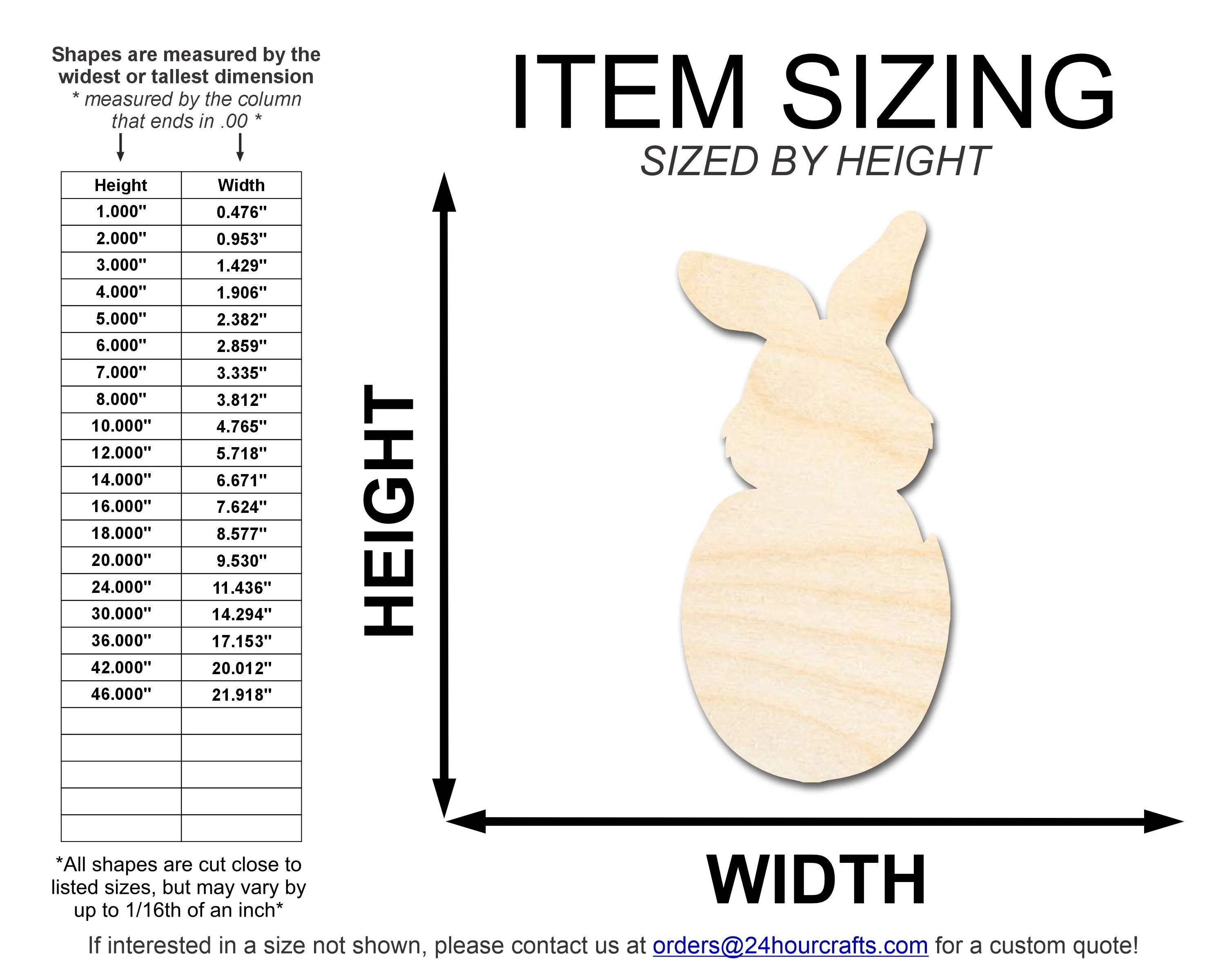 Unfinished Wood Bunny in Easter Egg Shape | DIY Craft Cutout | up to 46" DIY - Image 2