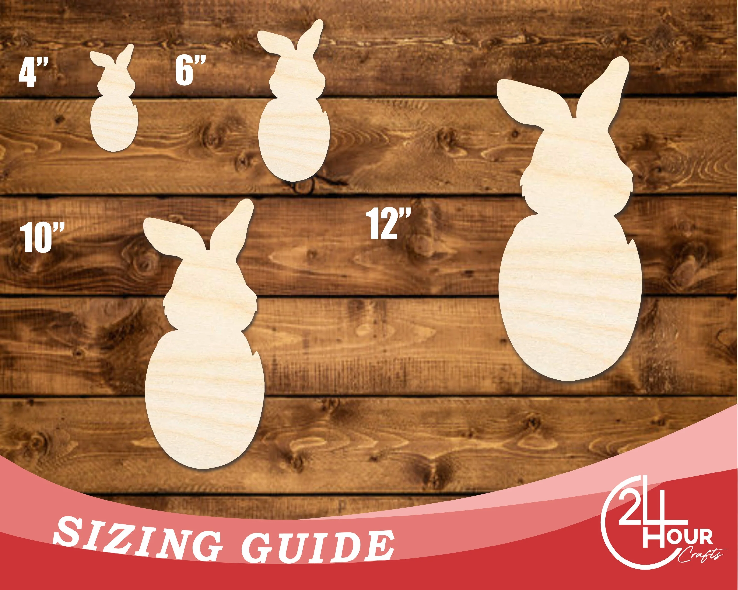 Unfinished Wood Bunny in Easter Egg Shape | DIY Craft Cutout | up to 46" DIY - Image 3