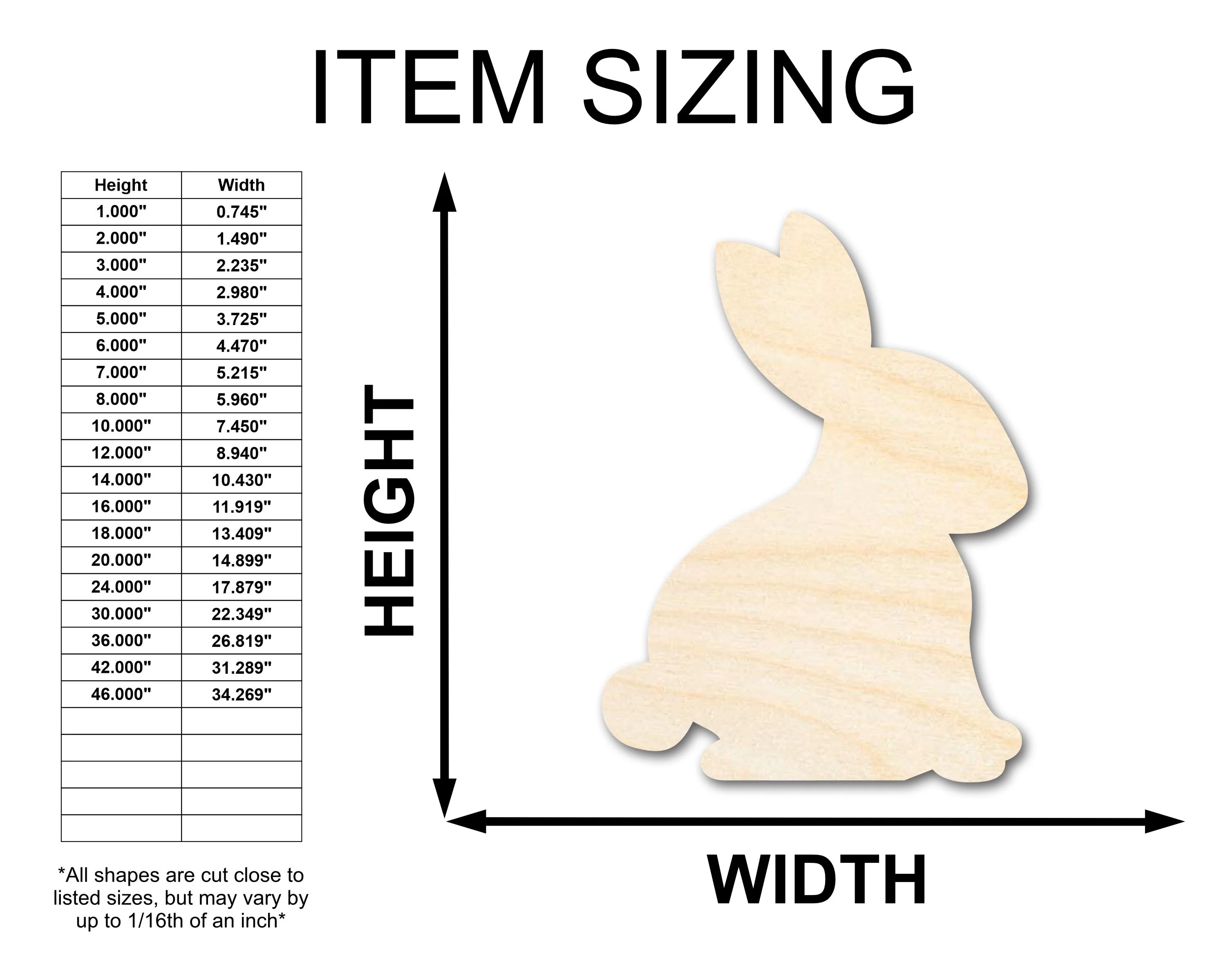 Unfinished Wood Bunny Shape - Garden Bunny Craft - up to 46" DIY - Image 2