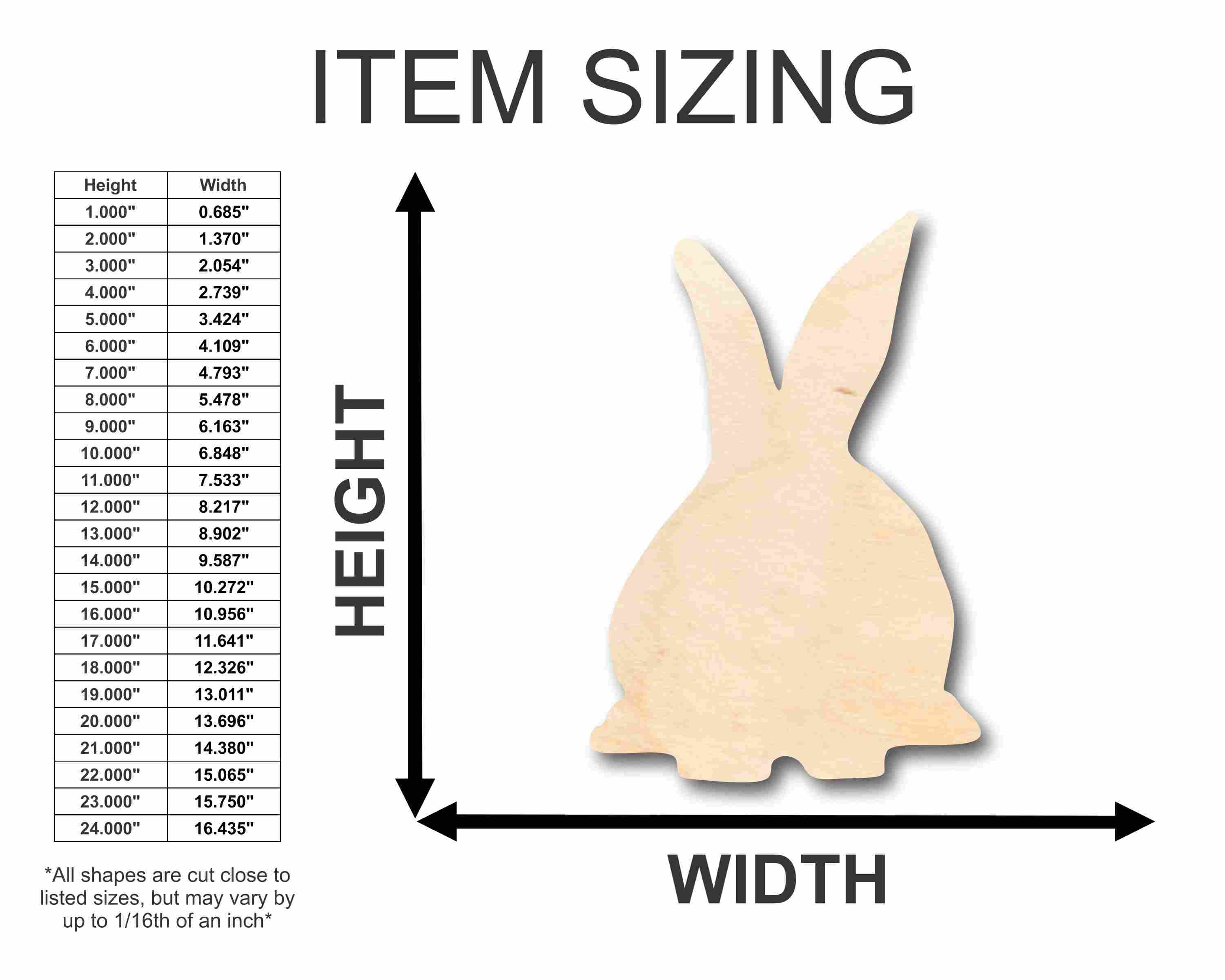 Unfinished Wood Bunny Silhouette - Craft- up to 46" DIY - Image 2