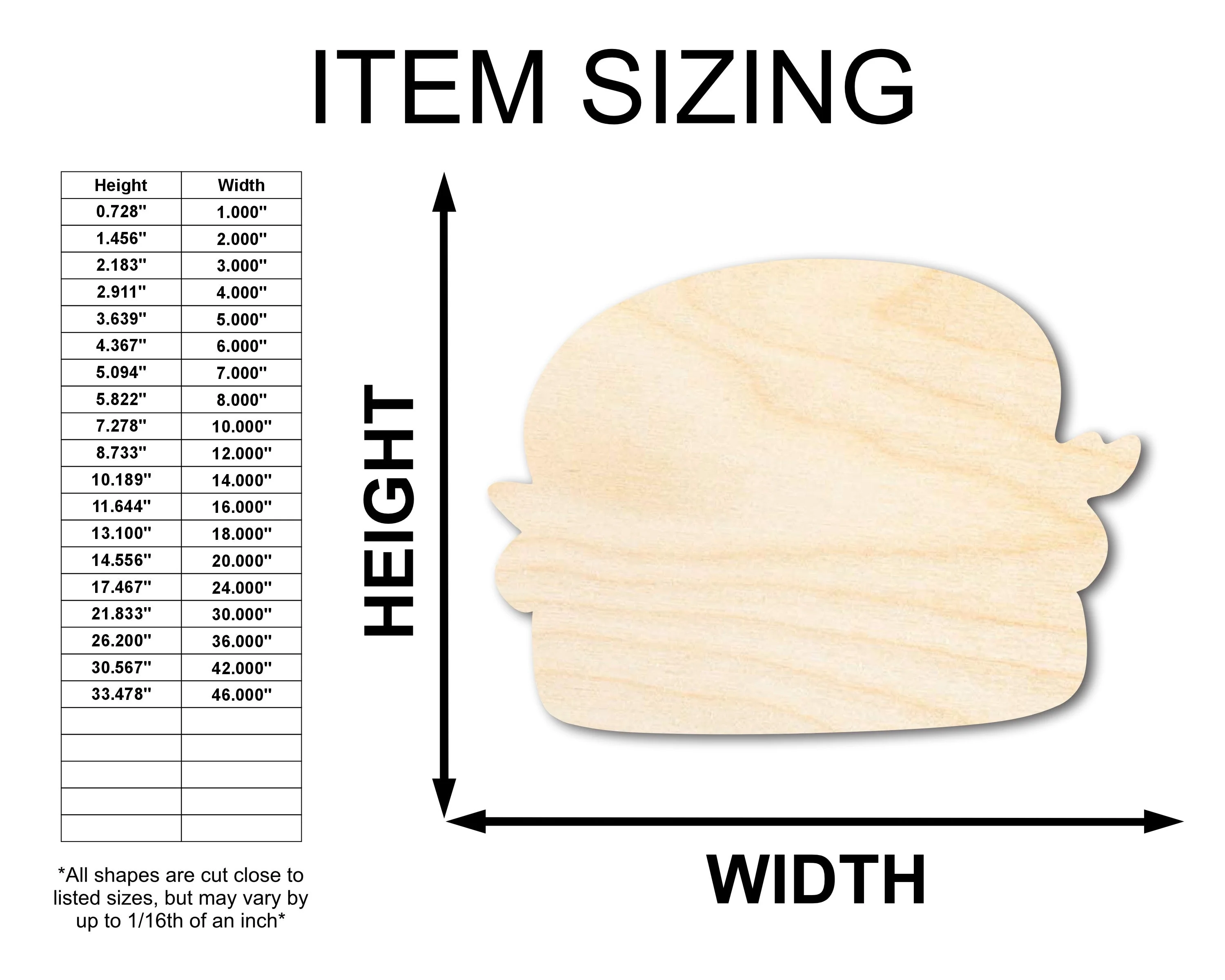 Unfinished Wood Burger Shape | Craft Cutout | up to 46" DIY - Image 2