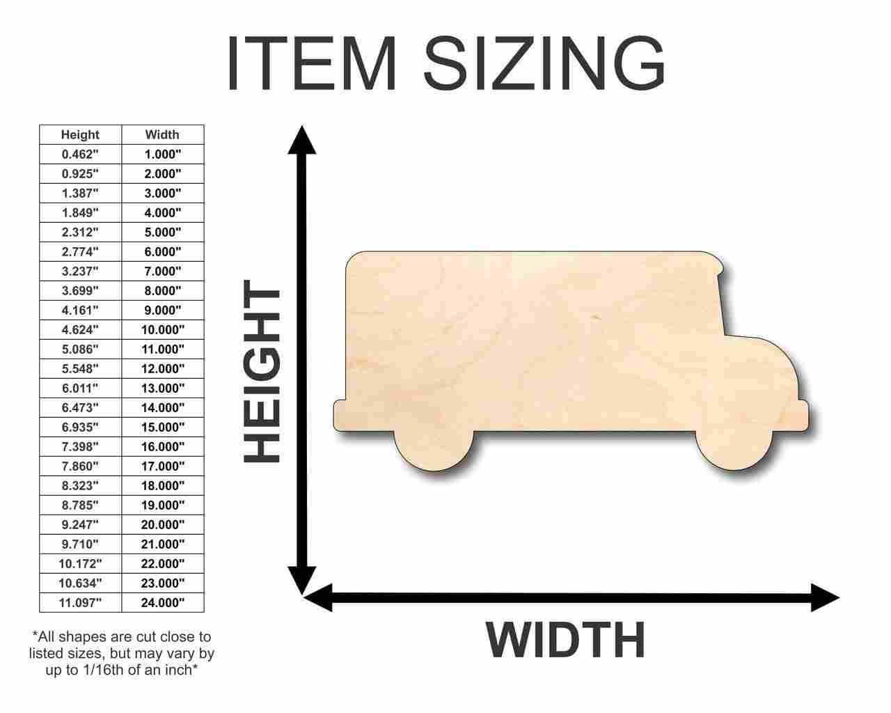 Unfinished Wood Bus Shape - Craft - up to 46" DIY - Image 2