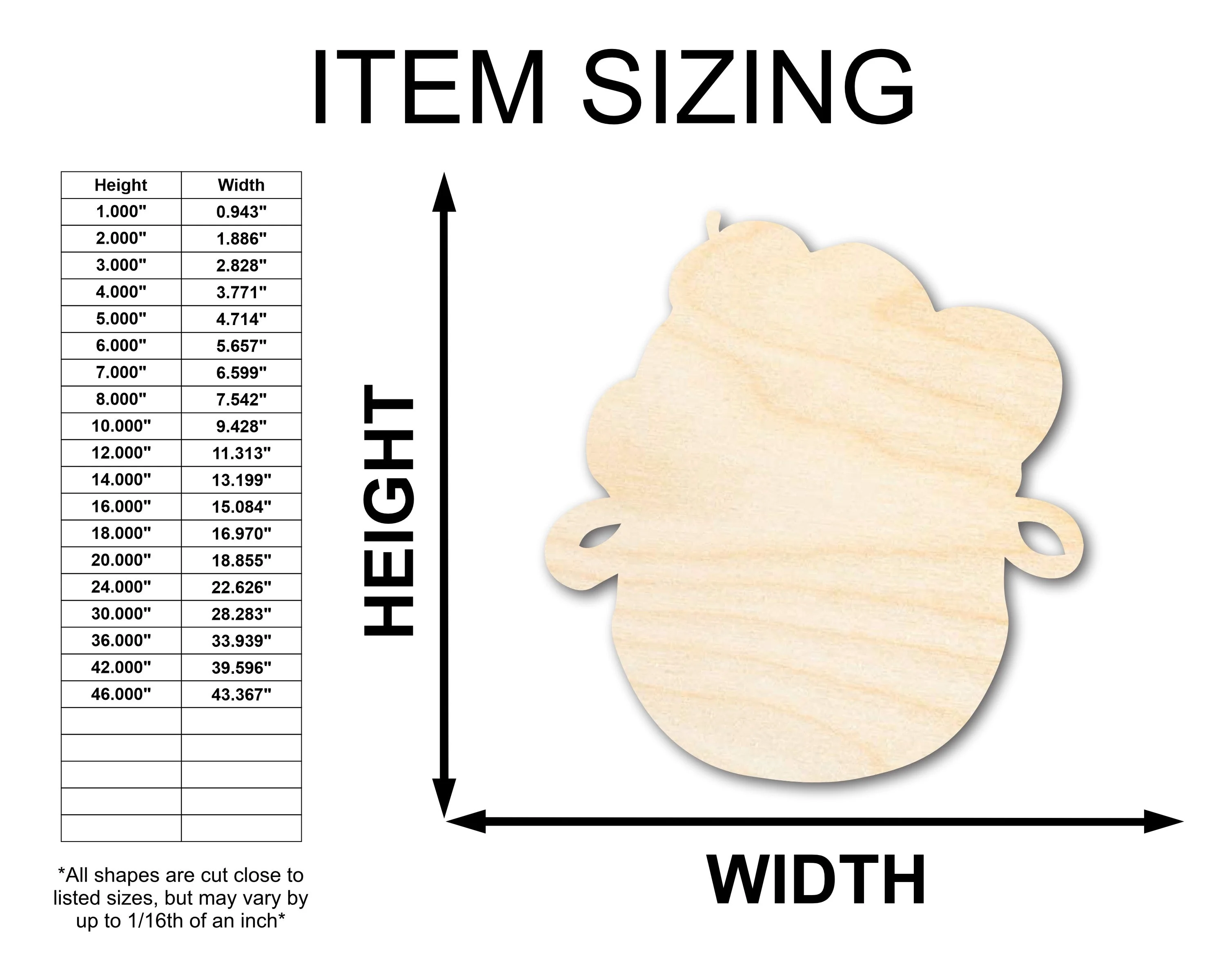 Unfinished Wood Bushel of Apples Shape - Craft - up to 46" - Image 2