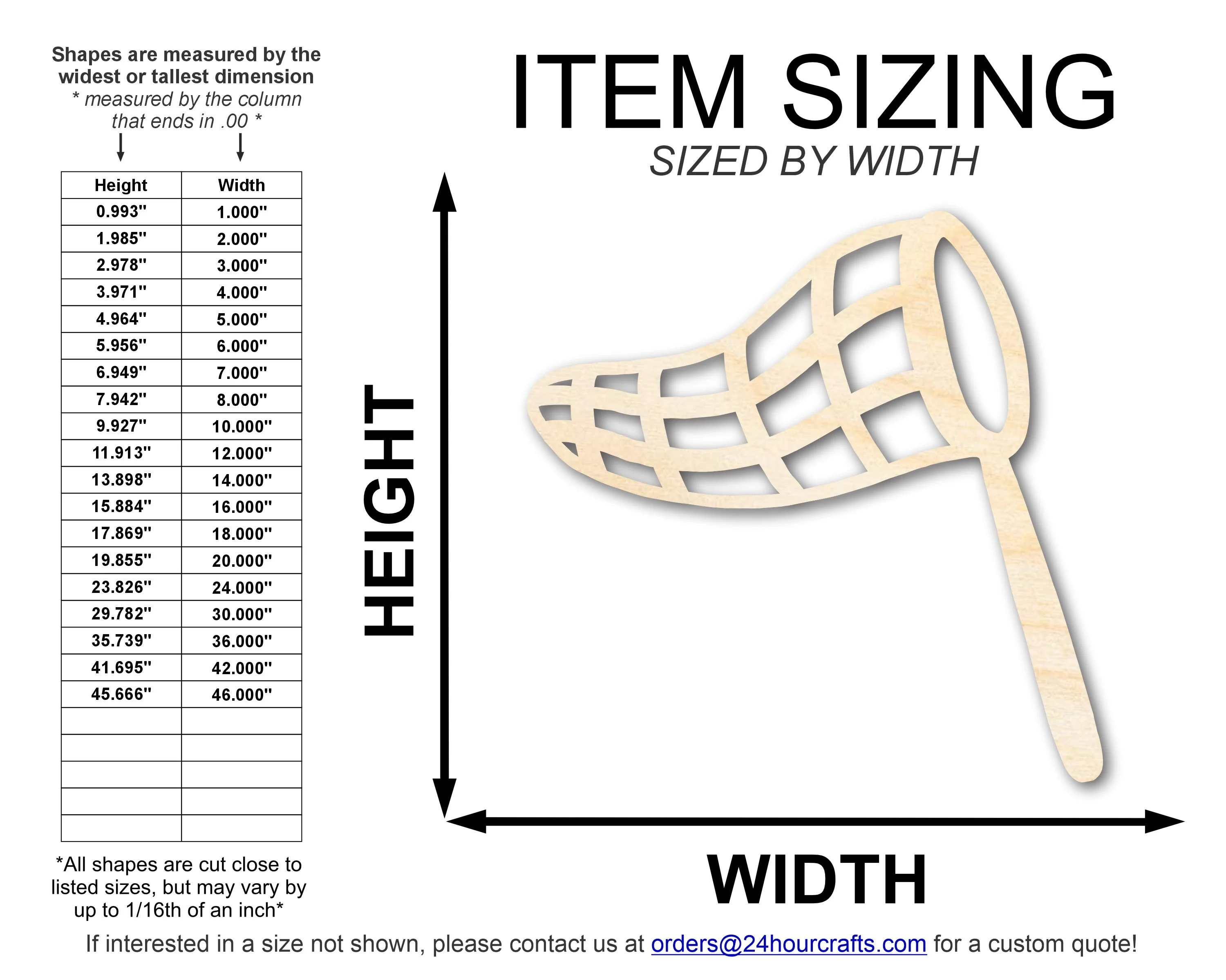 Unfinished Wood Butterfly Net Shape | DIY Craft Cutout | up to 46" DIY - Image 2