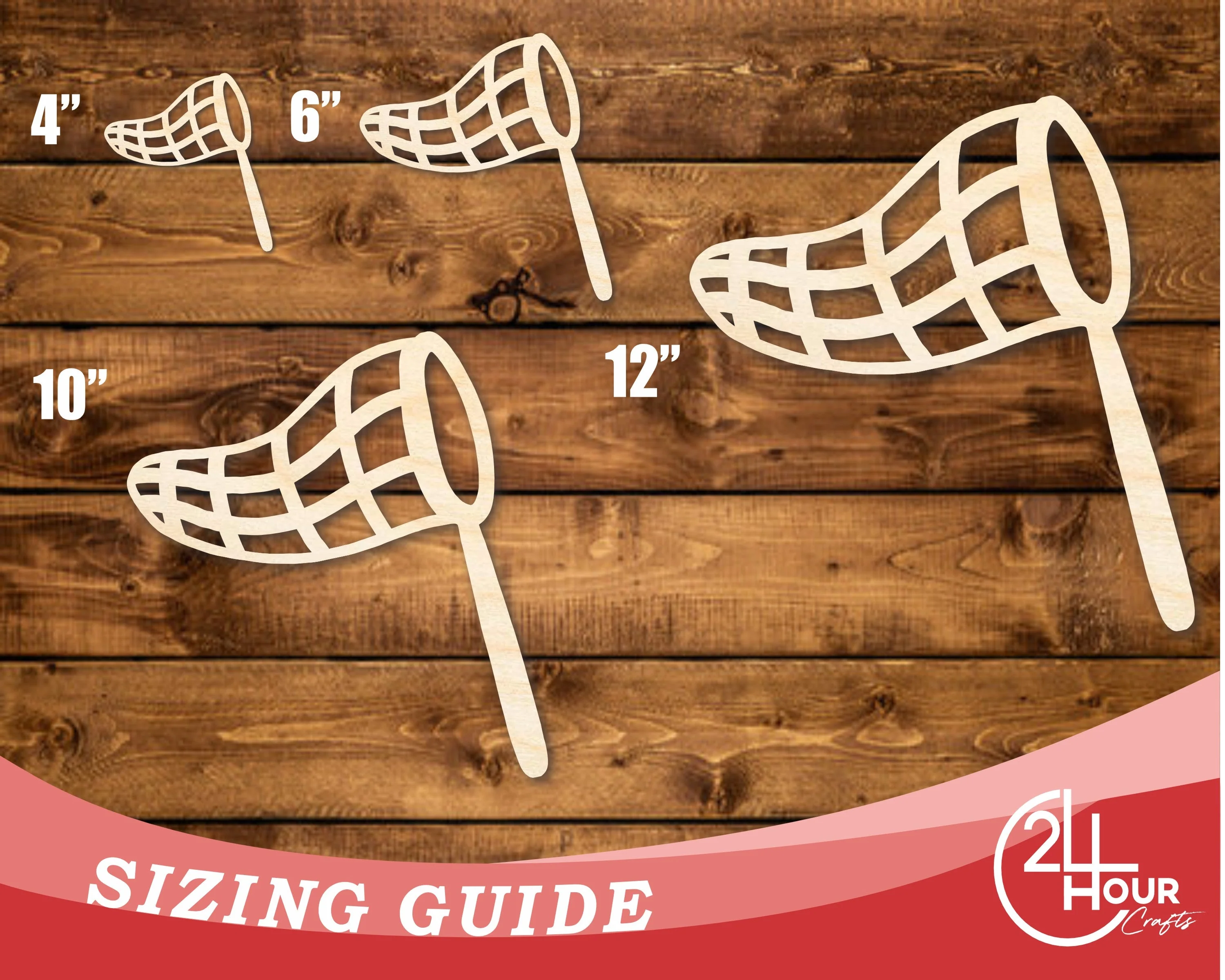 Unfinished Wood Butterfly Net Shape | DIY Craft Cutout | up to 46" DIY - Image 3