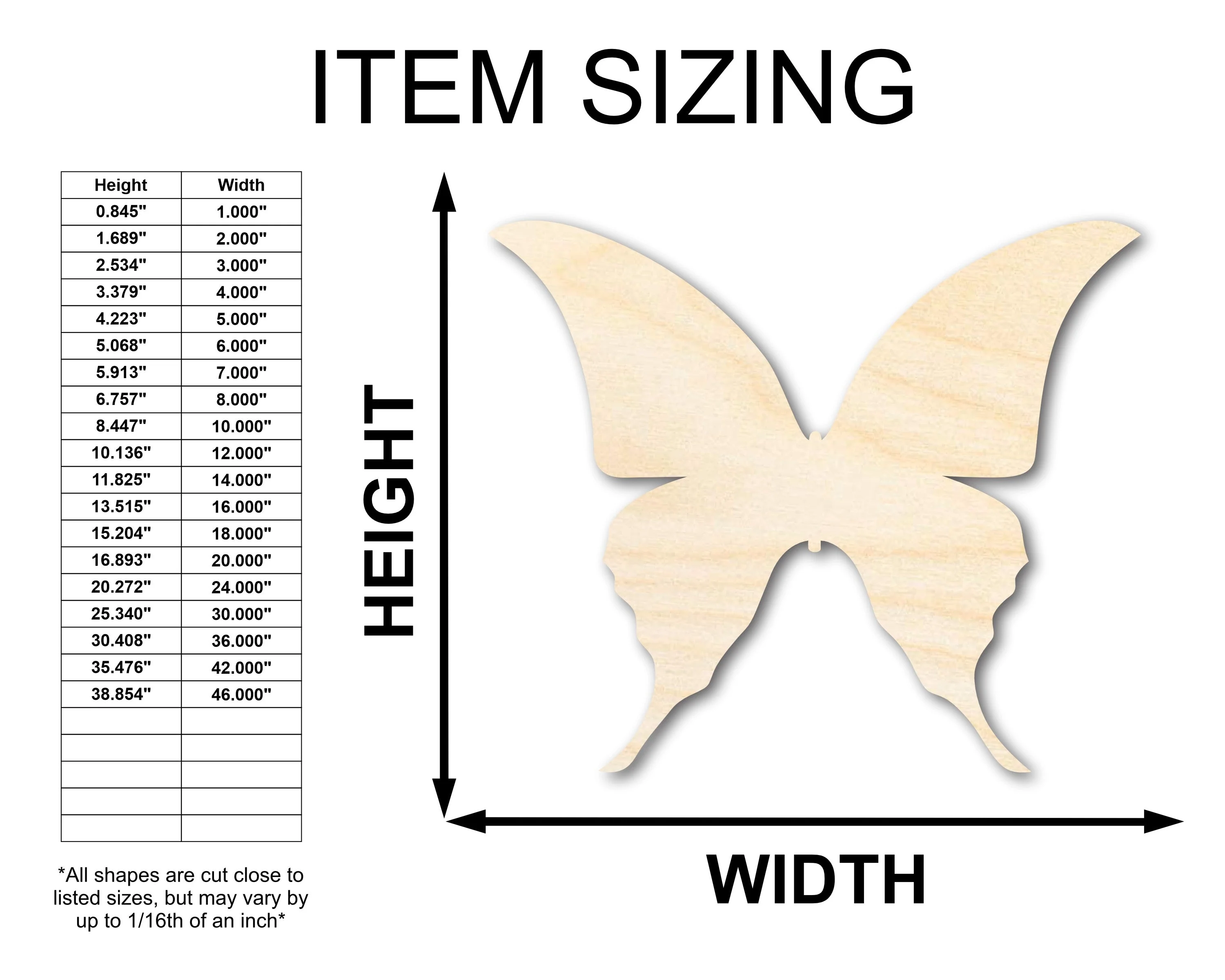 Unfinished Wood Butterfly Shape - Wildlife Craft - up to 46" DIY - Image 2