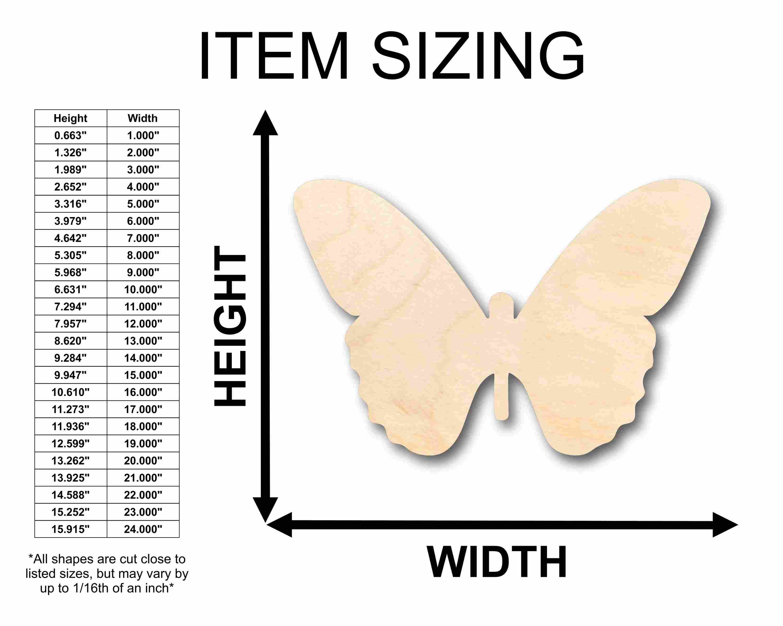 Unfinished Wood Butterfly Silhouette - Craft- up to 46" DIY - Image 2