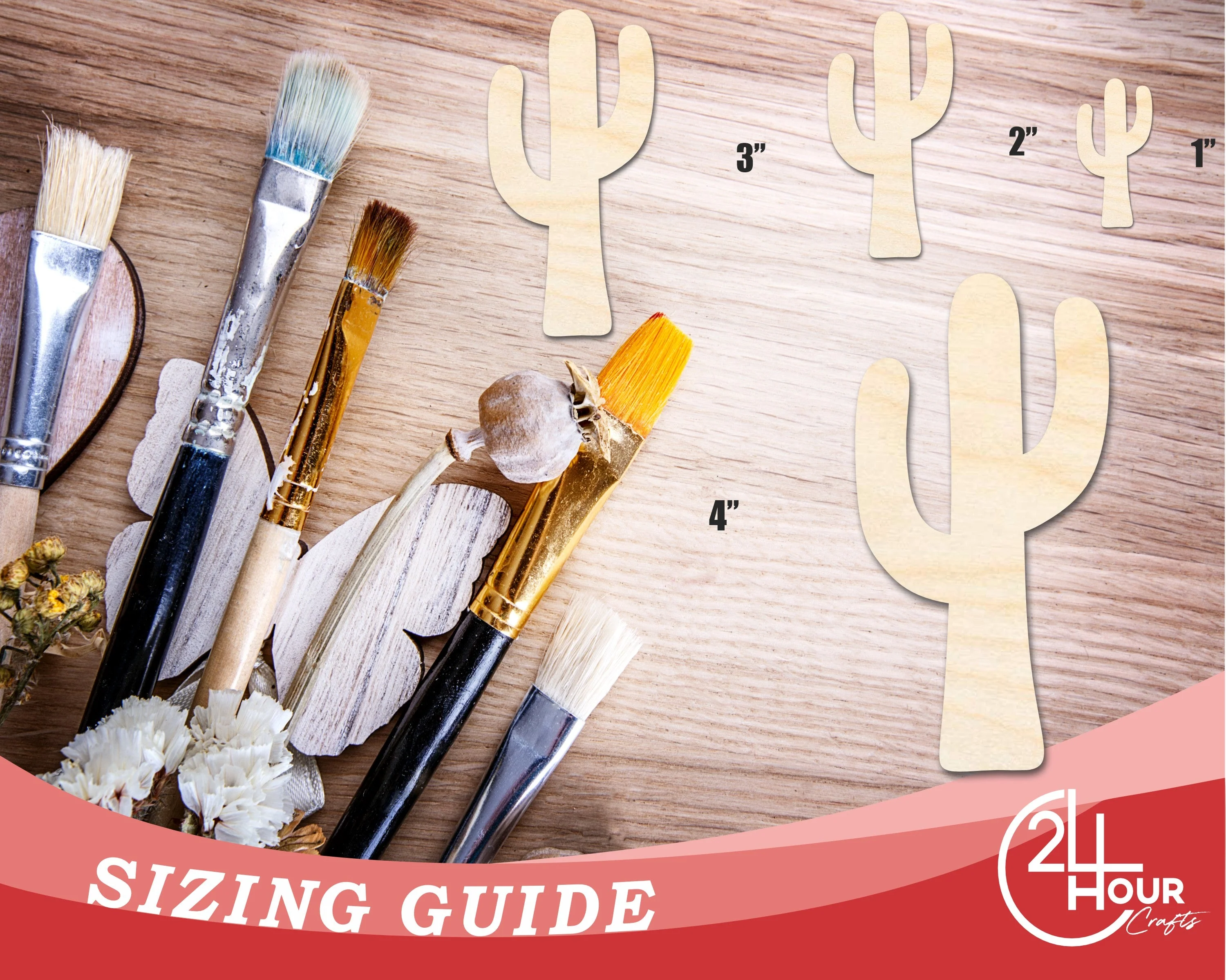 Unfinished Wood Cactus Shape | DIY Craft Cutout | up to 46" DIY - Image 3